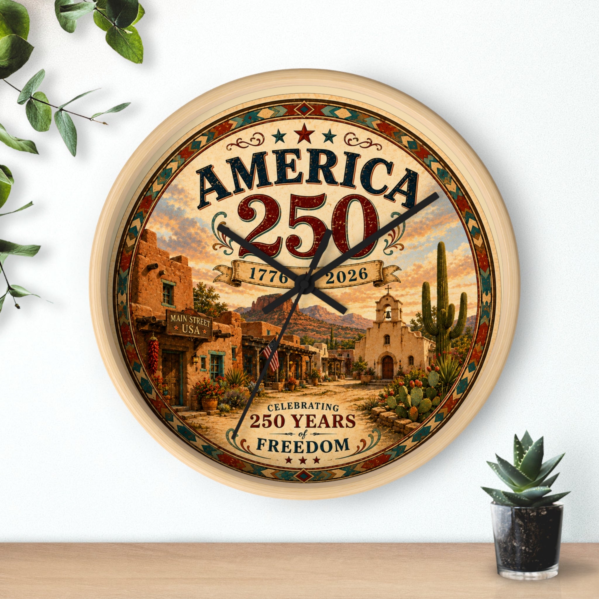 America 250 Anniversary Wall Clock | 1776-2026 Centennial Patriotic Clock