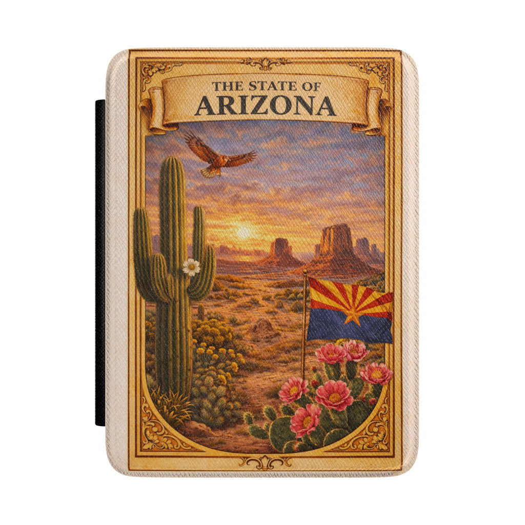 Arizona Desert Sunset Kindle Case | State Flag Cactus Landscape
