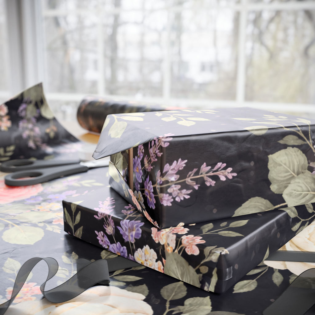 Vintage Pink Roses Wrapping Paper | Floral Gift Wrap Roll