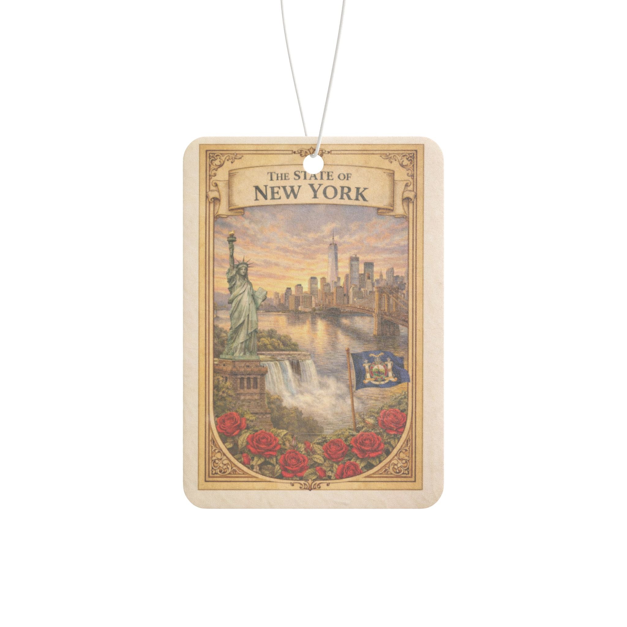 New York Car Air Freshener, NY State Gift, Travel Car Freshener, Hanging Car Decor, Road Trip Gift, New York Souvenir, Scented Car Charm