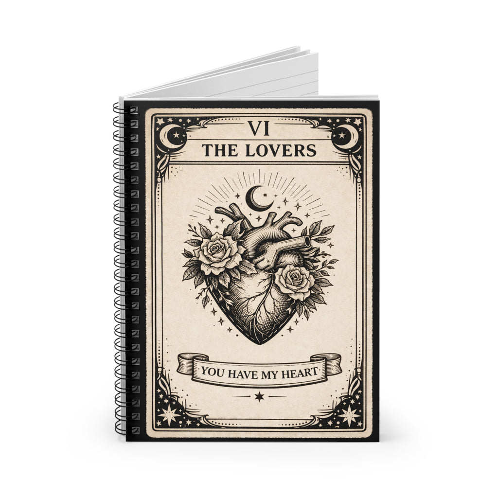 Tarot 'The Lovers' Spiral Notebook — You Have My Heart Ruled Journal
