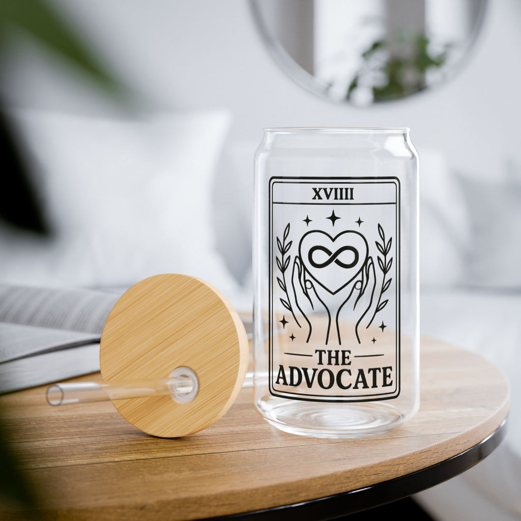 The Advocate Tarot Card Sipper Glass | 16oz