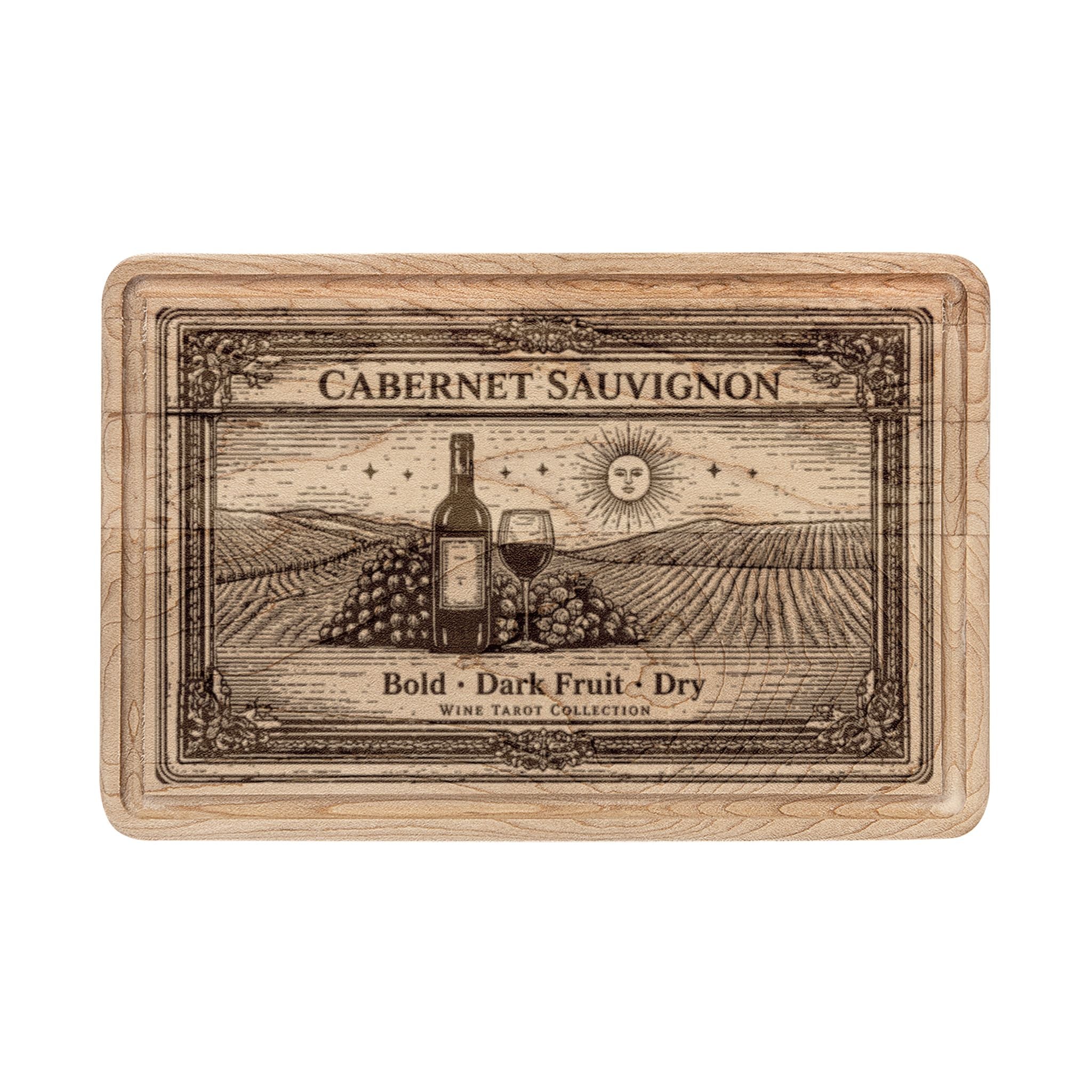 Cabernet Sauvignon Wine Label wooden cutting board | Engraved charcuterie board