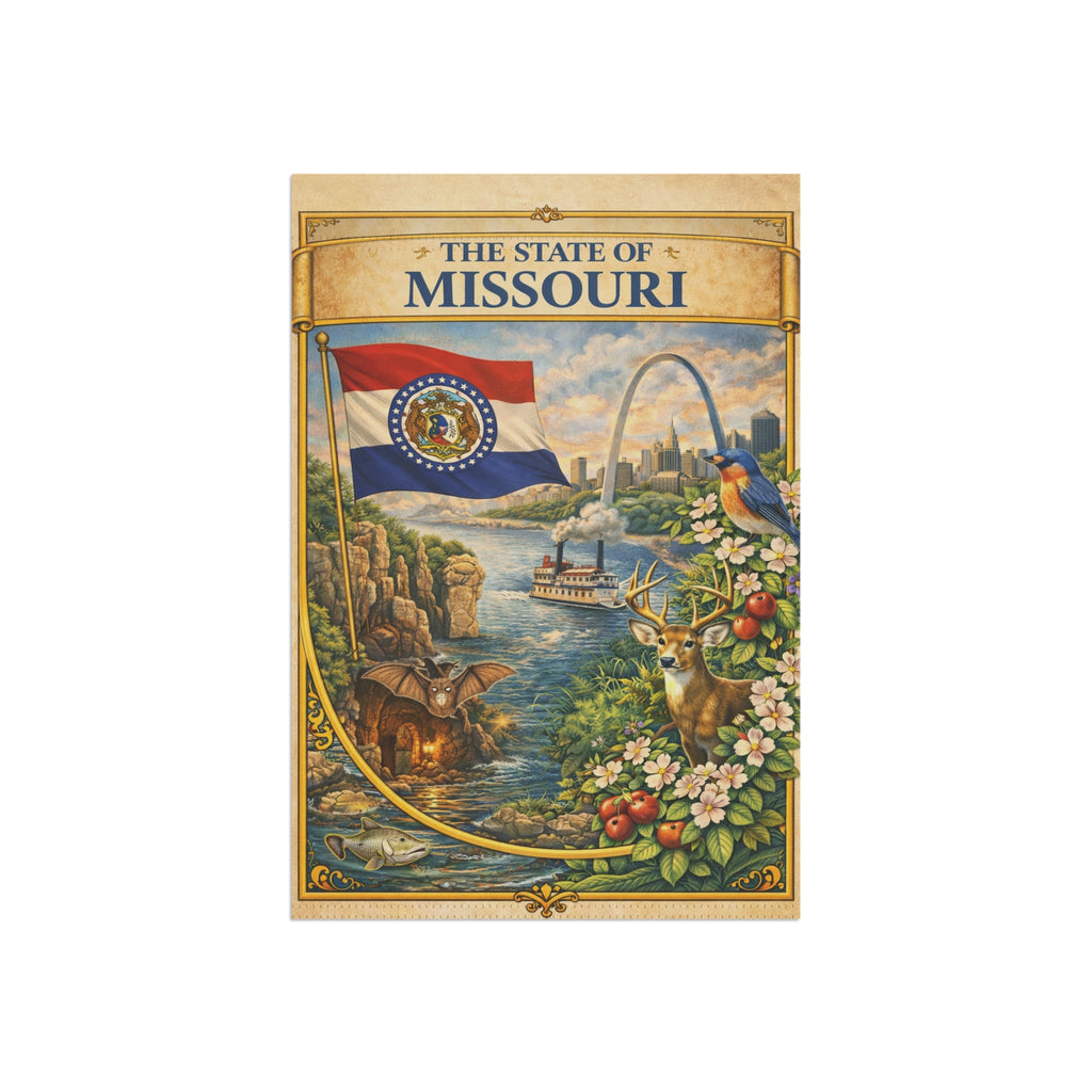 State of Missouri garden flag | Garden Banner, Missouri flag art