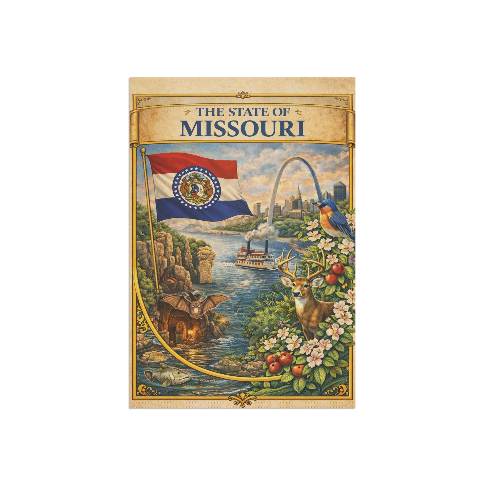 State of Missouri garden flag | Garden Banner, Missouri flag art