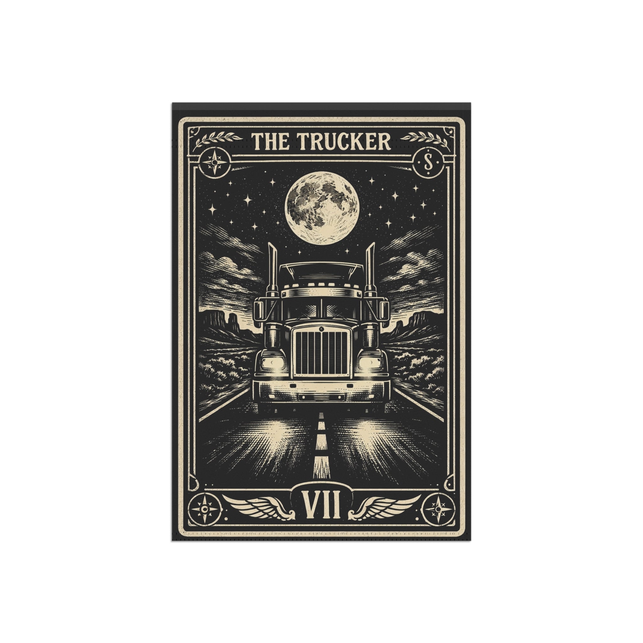 The Trucker Tarot-style Semi Truck Garden Banner | House Flag