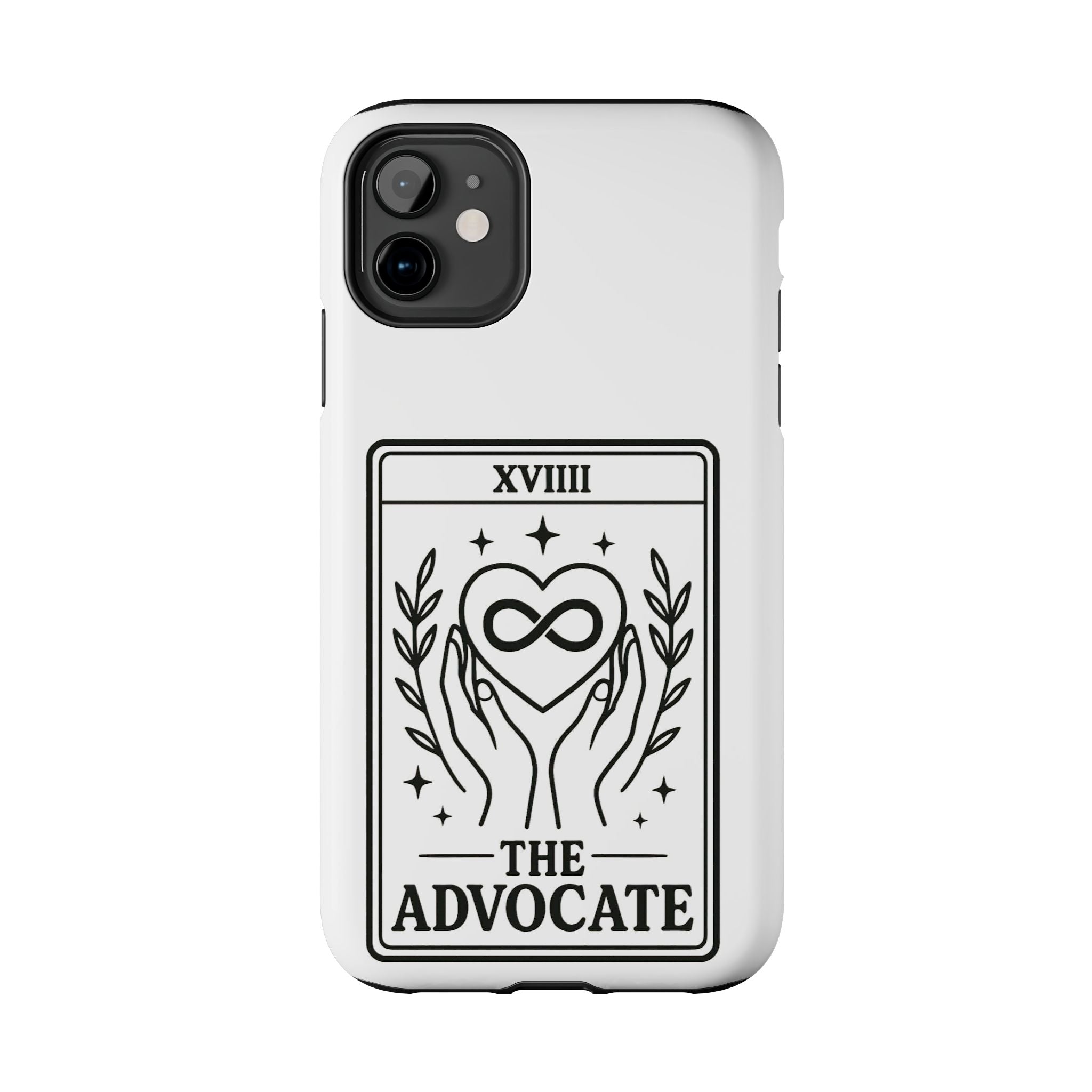 The Advocate tarot card Phone Case | infinity heart hands design