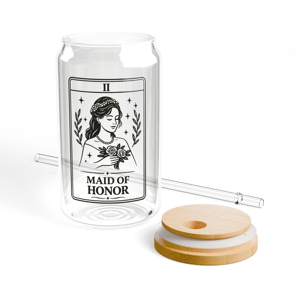 Maid of Honor Sipper Glass 16oz | Bridal Party Drink Tumbler