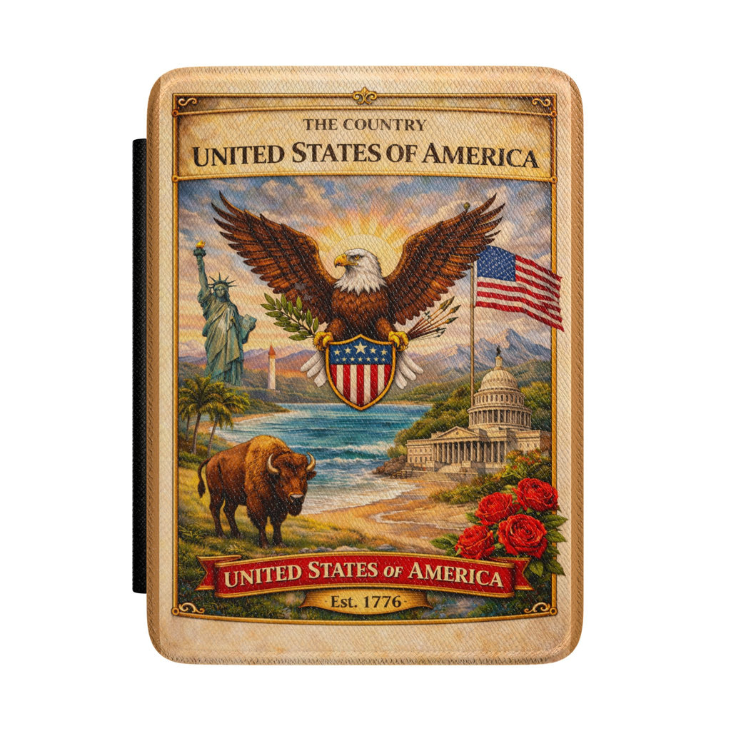 Vintage Patriotic Eagle Shield Kindle Case | United States America Design
