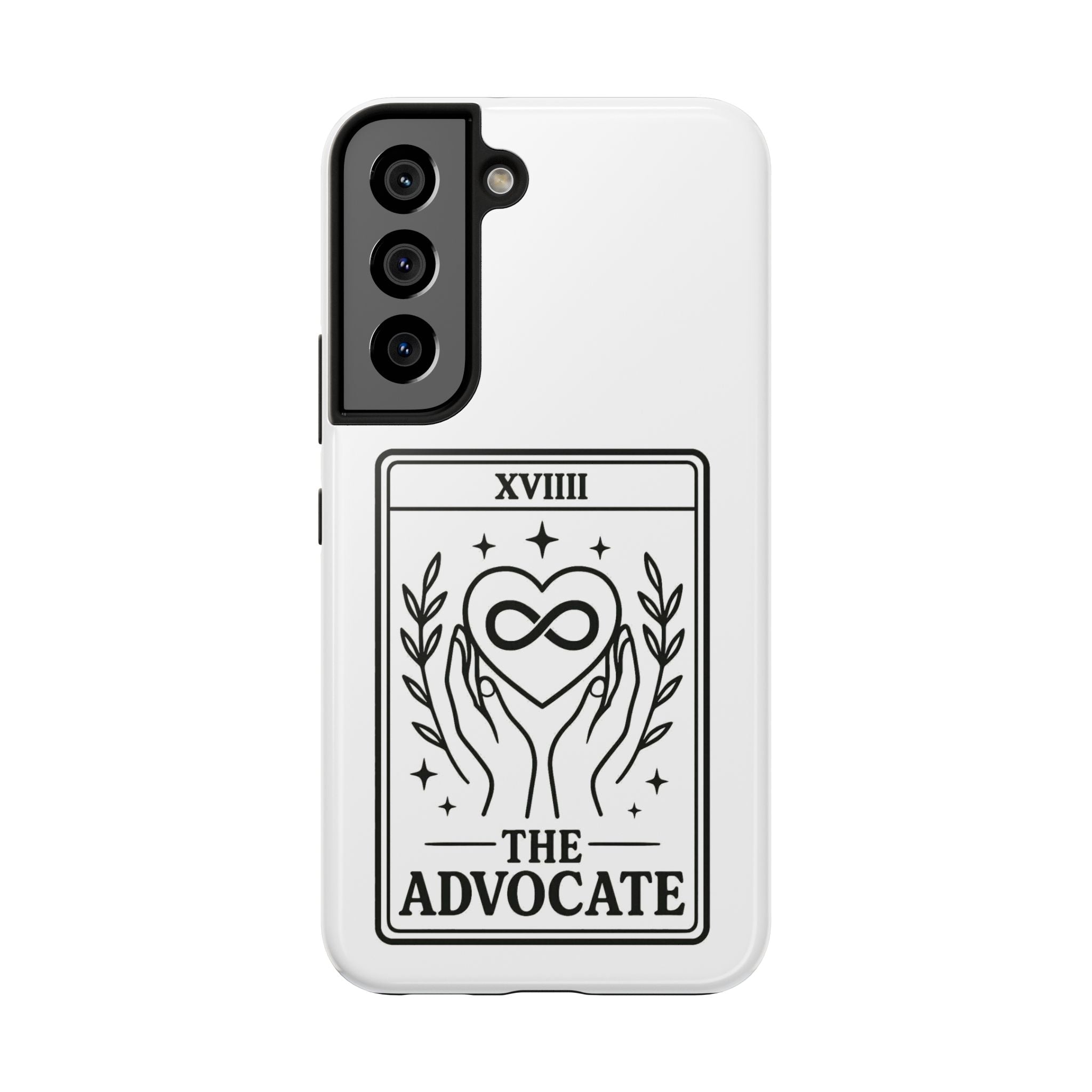 The Advocate tarot card Phone Case | infinity heart hands design