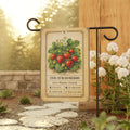 Vintage Strawberry Botanical Garden Flag | House Banner, Plant Care Art