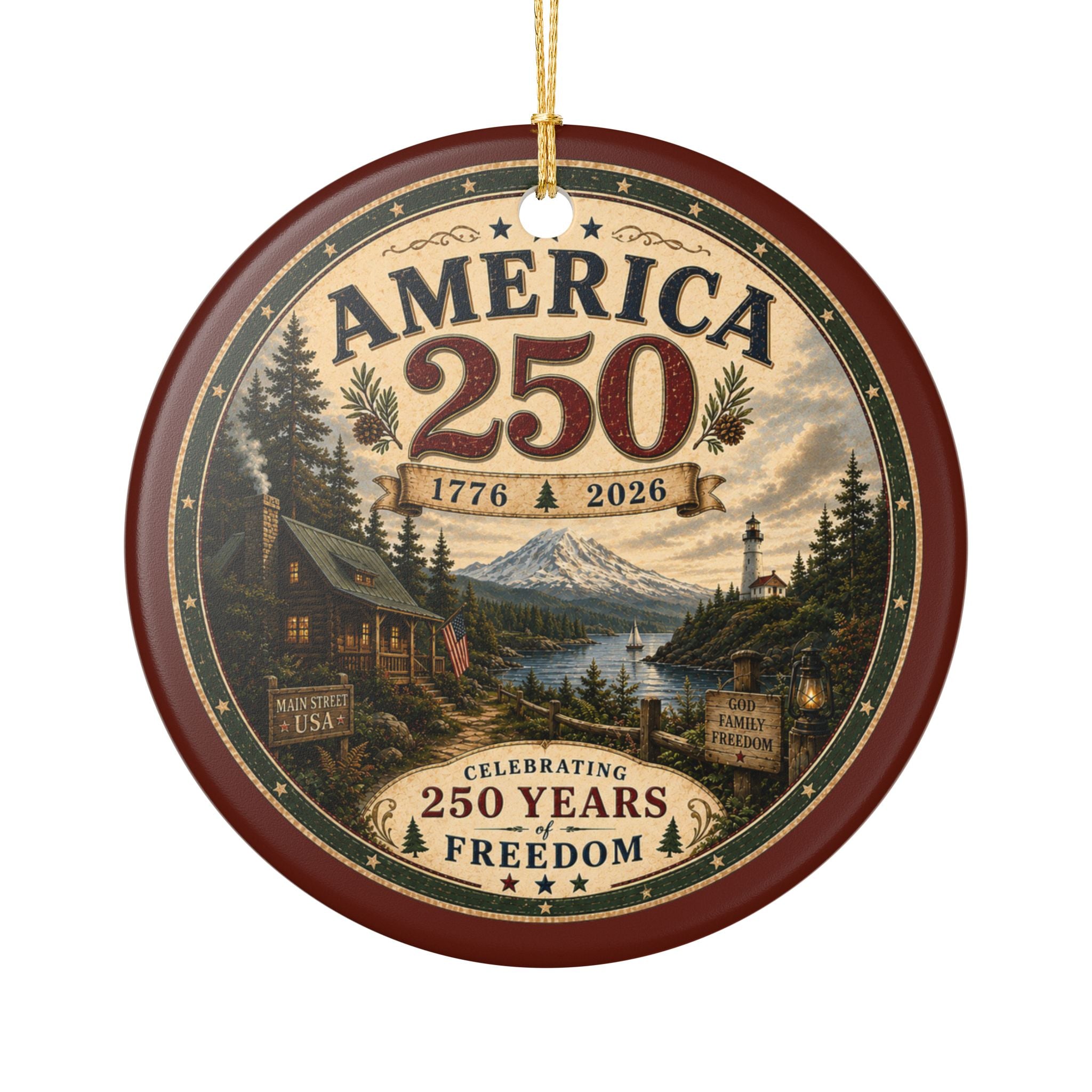 America 250 Ornament | 1776-2026 Celebrating 250 Years of Freedom