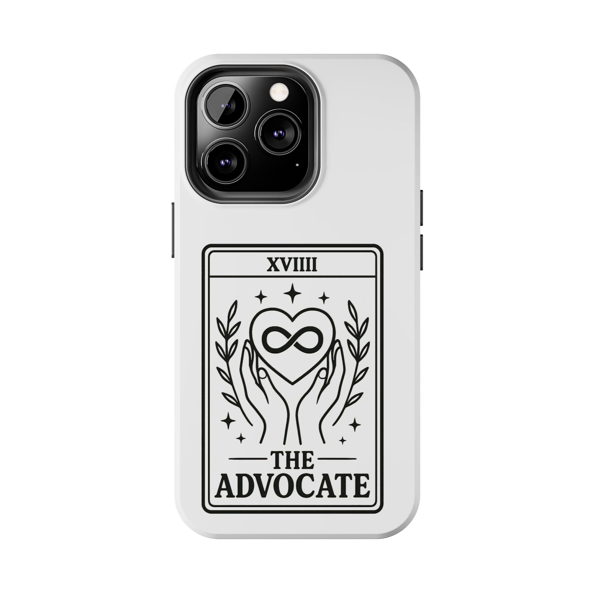 The Advocate tarot card Phone Case | infinity heart hands design