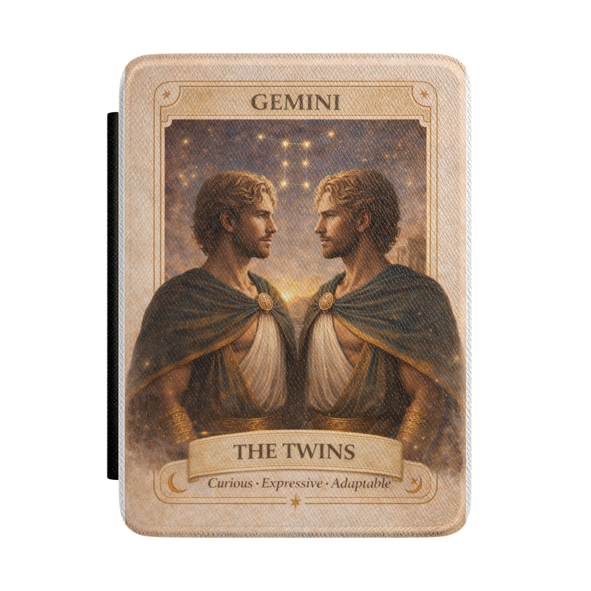 Gemini The Twins illustration Kindle Case | Zodiac tarot style cover