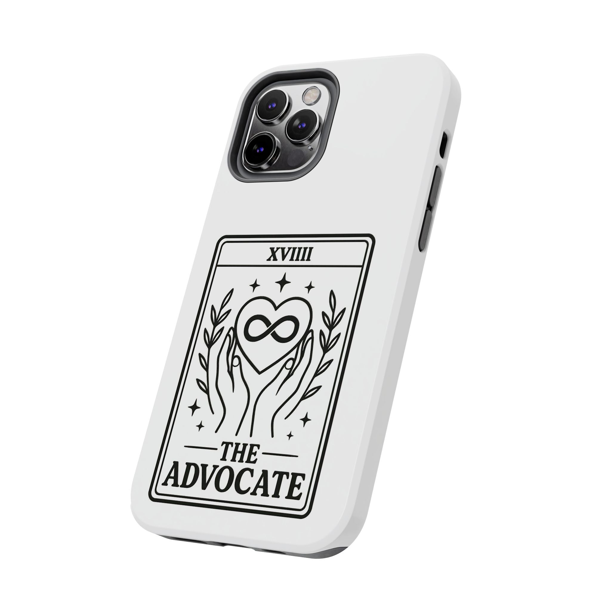 The Advocate tarot card Phone Case | infinity heart hands design