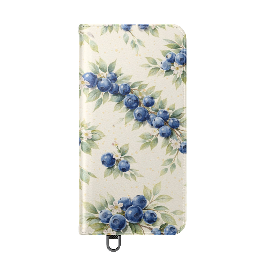 Blueberry Watercolor Pattern Flip Case | Phone Wallet, Card Slots