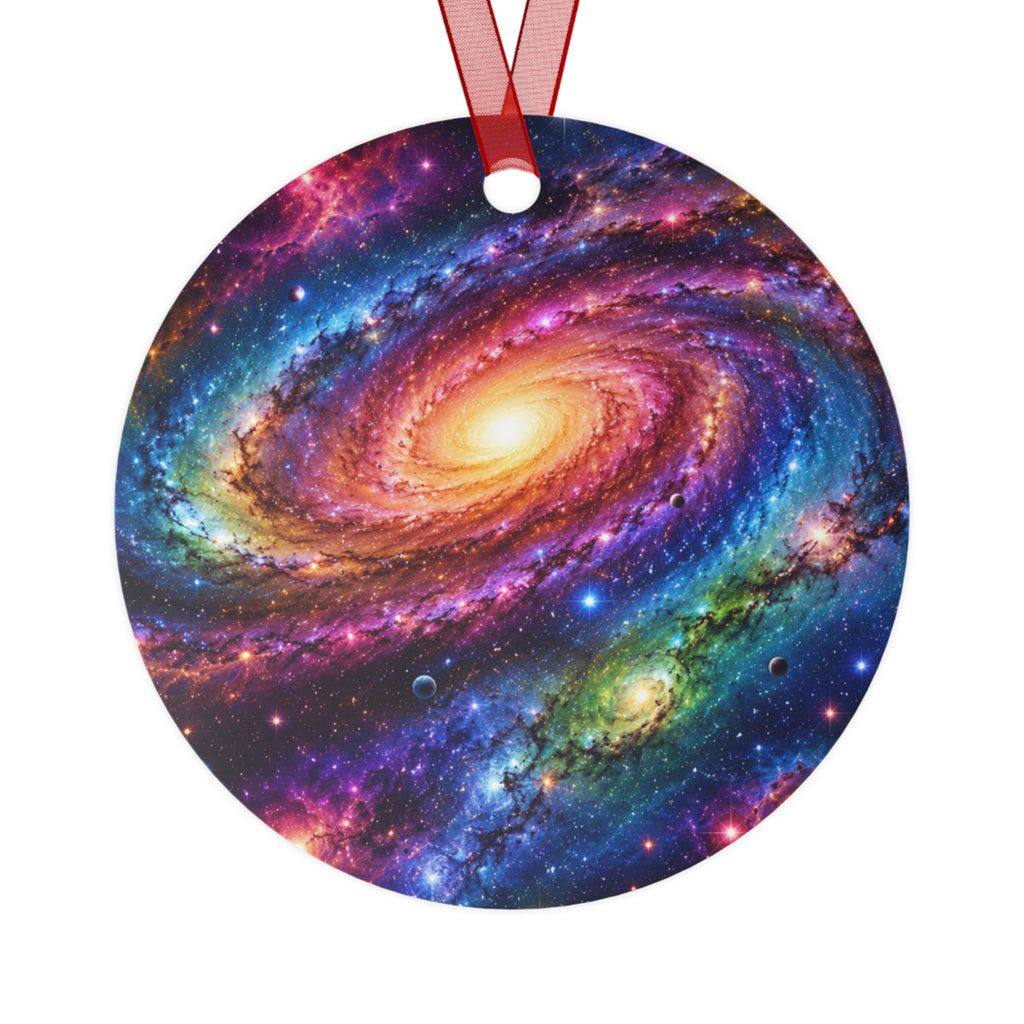 Galaxy Spiral Ornament | Metal Ornament, Space Nebula Christmas Decor