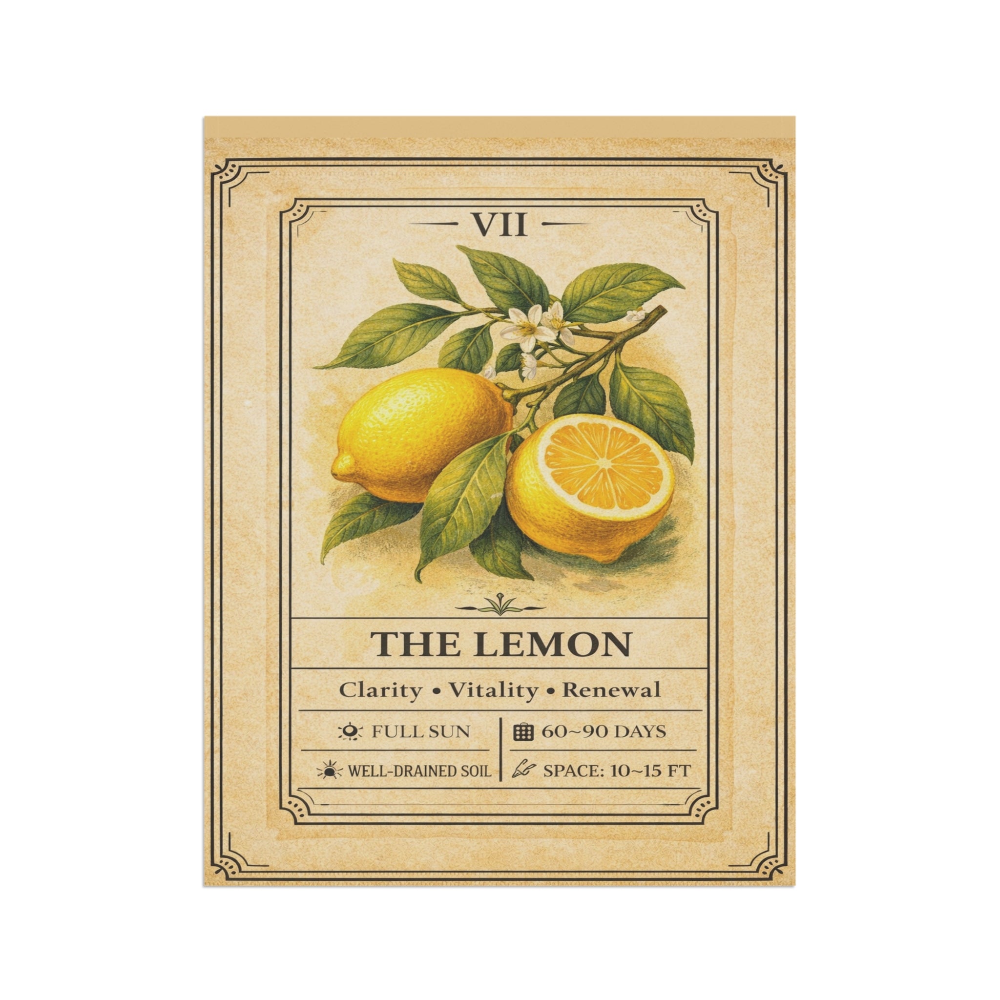 Vintage Lemon Botanical Garden Banner | House Flag