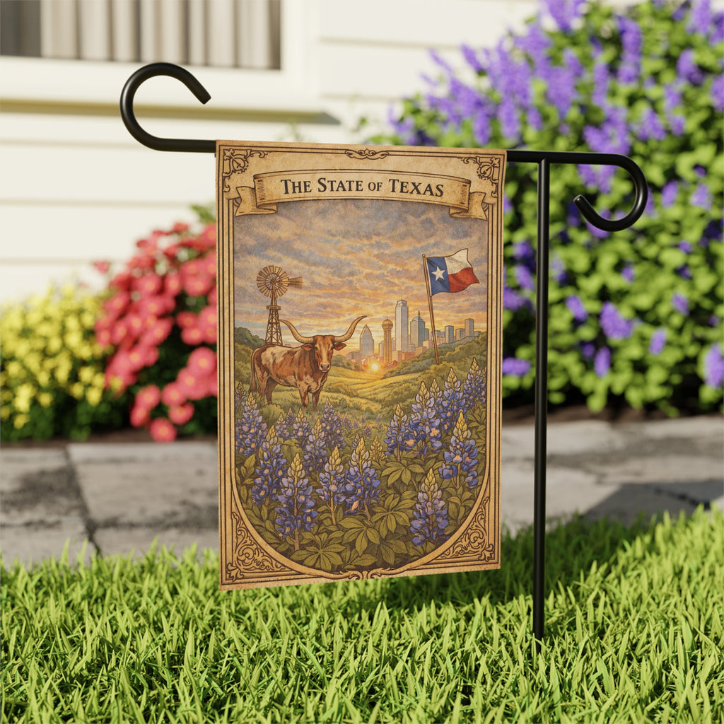 The State of Texas bluebonnet scene Garden Banner | House Flag