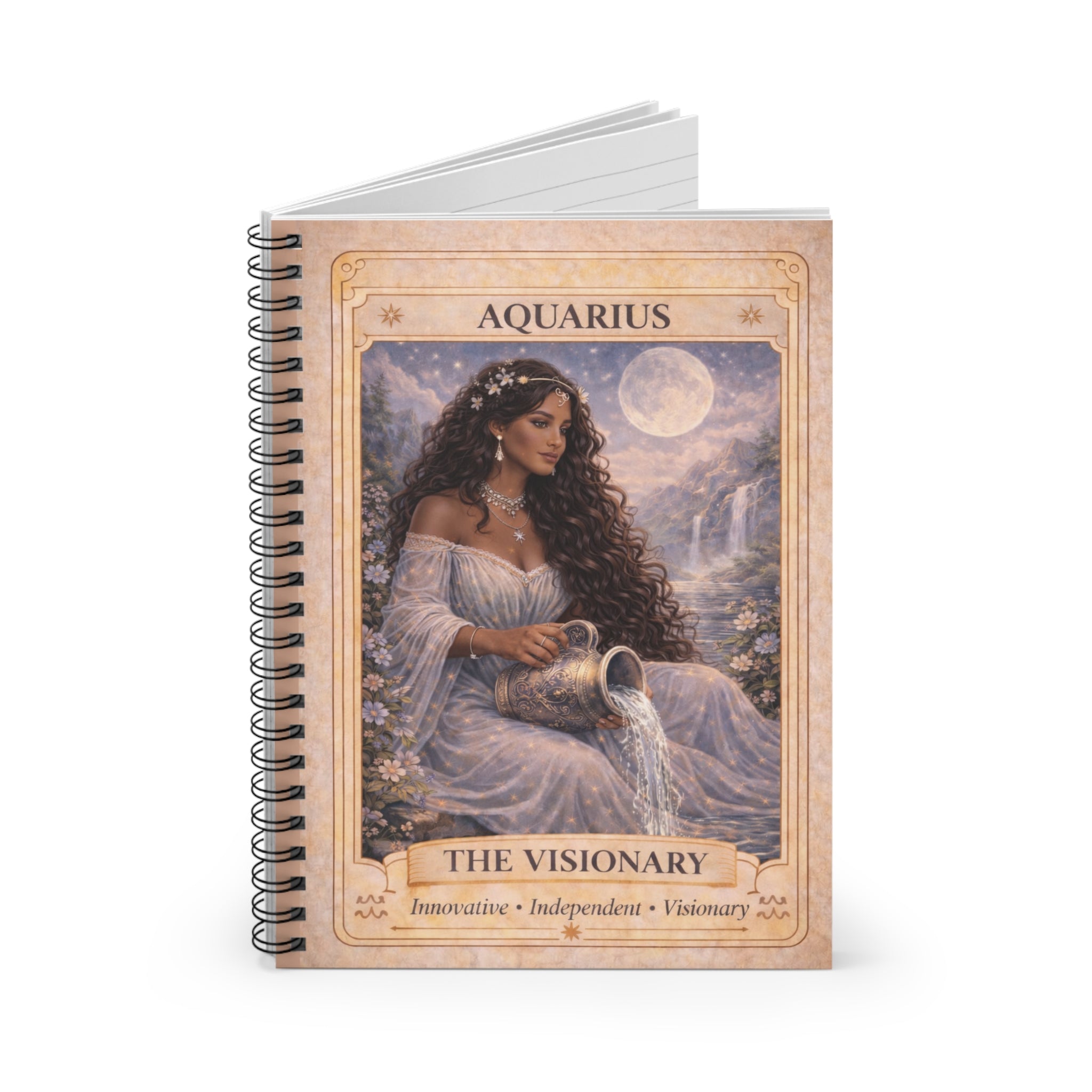 Aquarius 'The Visionary' Spiral Notebook - Astrology Journal for Innovators