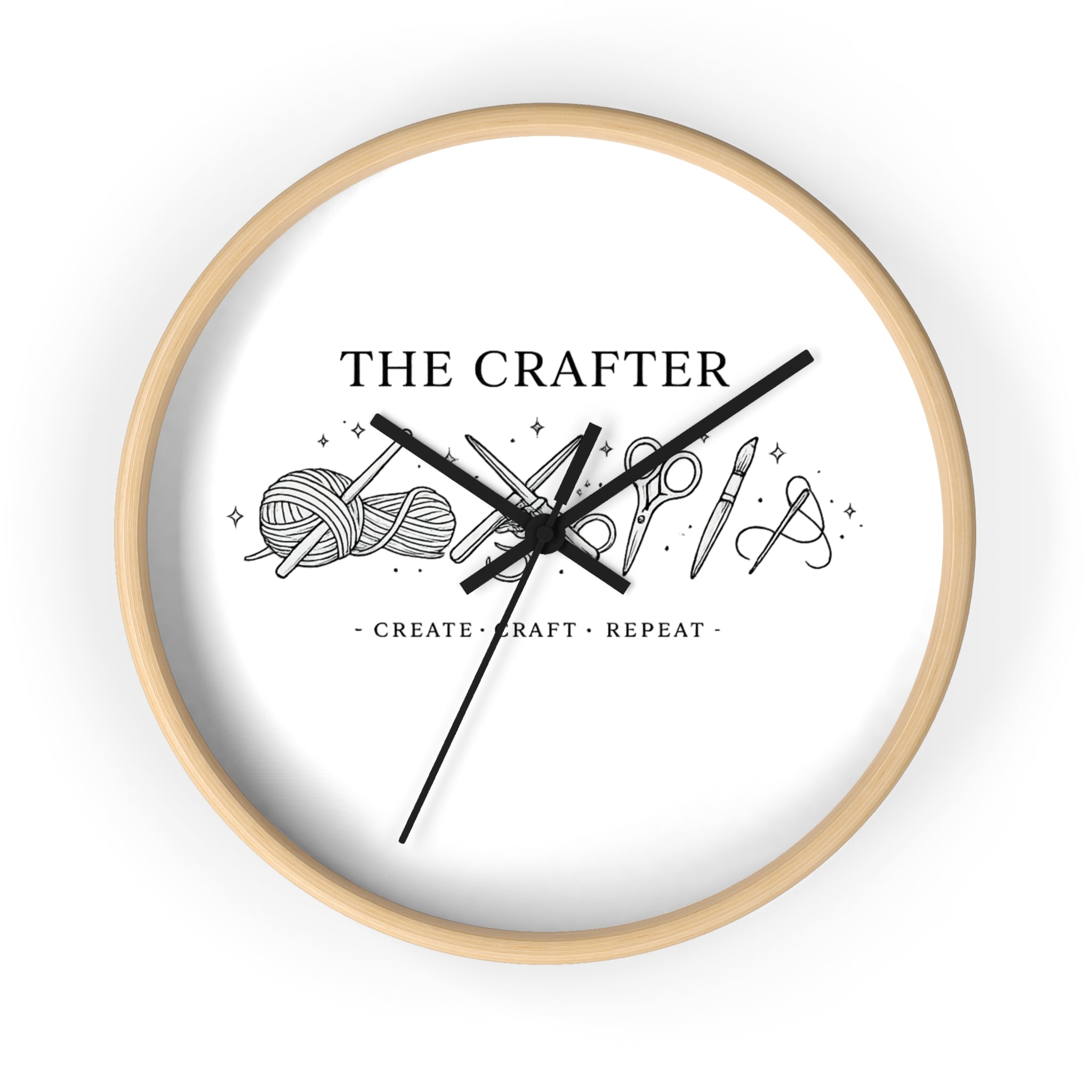 The Crafter yarn scissors art wall clock | Create Craft Repeat, Crafting decor