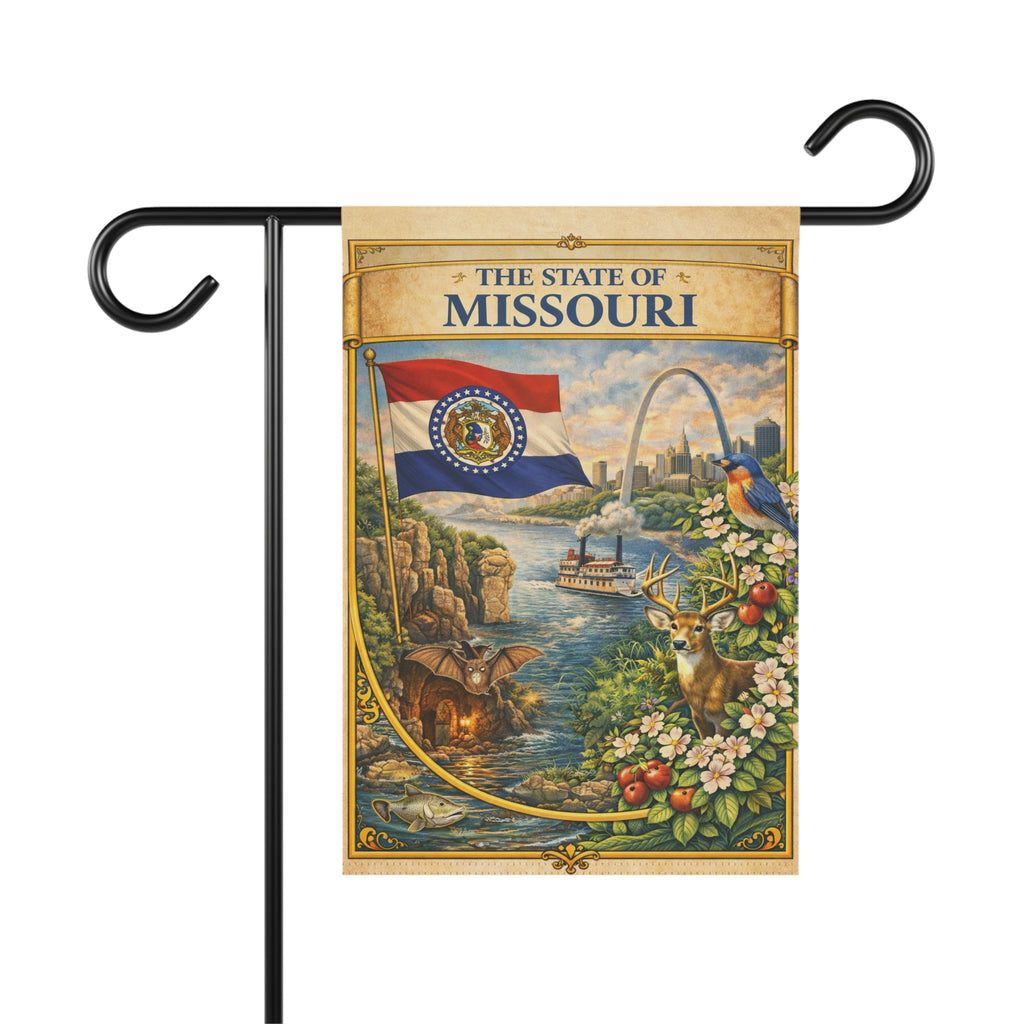 State of Missouri garden flag | Garden Banner, Missouri flag art