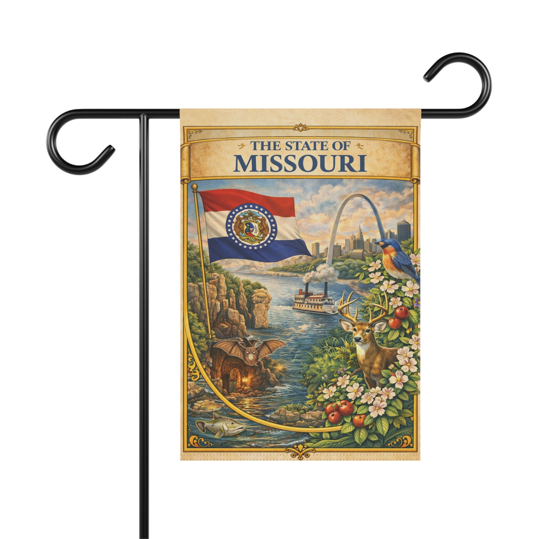 State of Missouri garden flag | Garden Banner, Missouri flag art