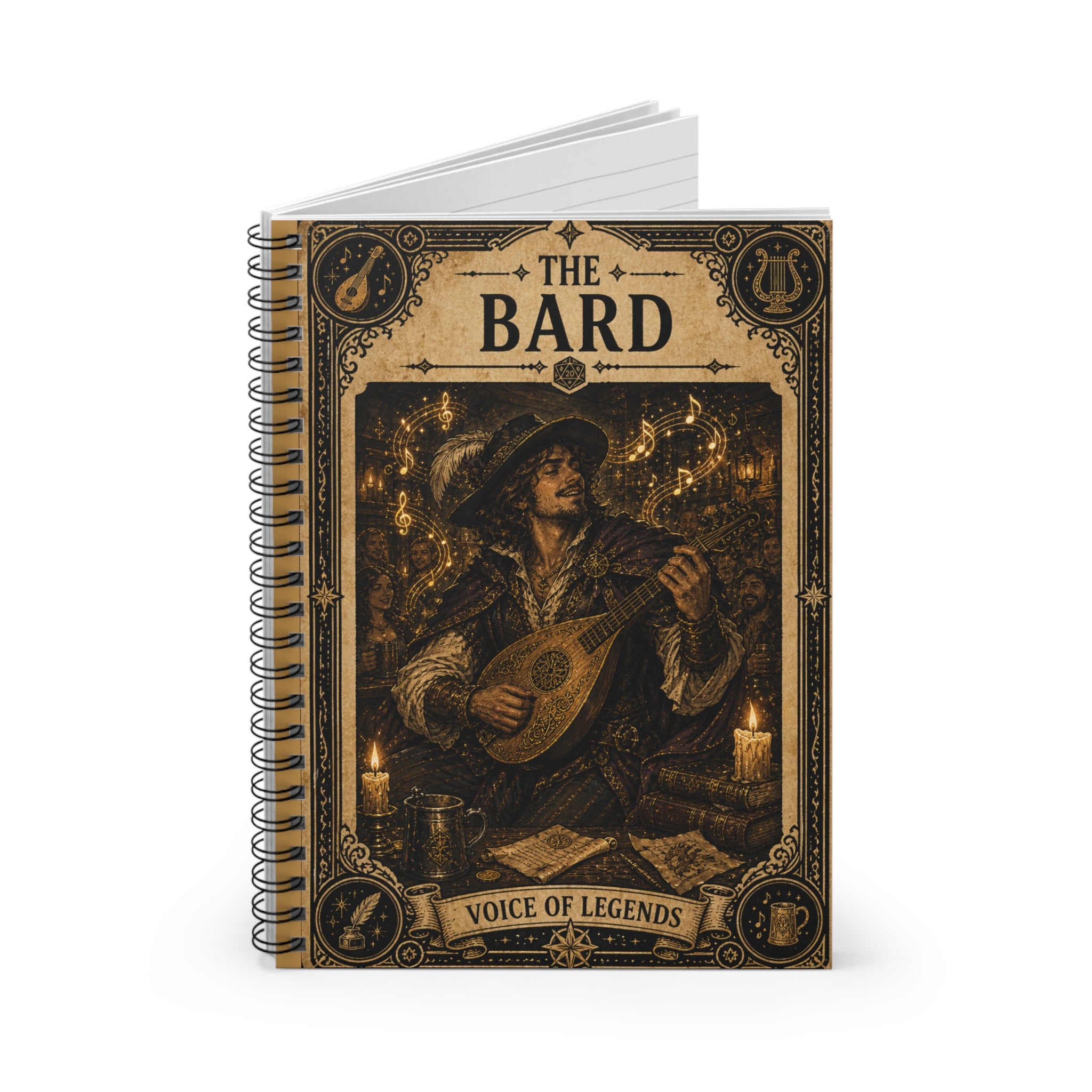 The Bard Voice of Legends Notebook | Spiral Ruled Journal