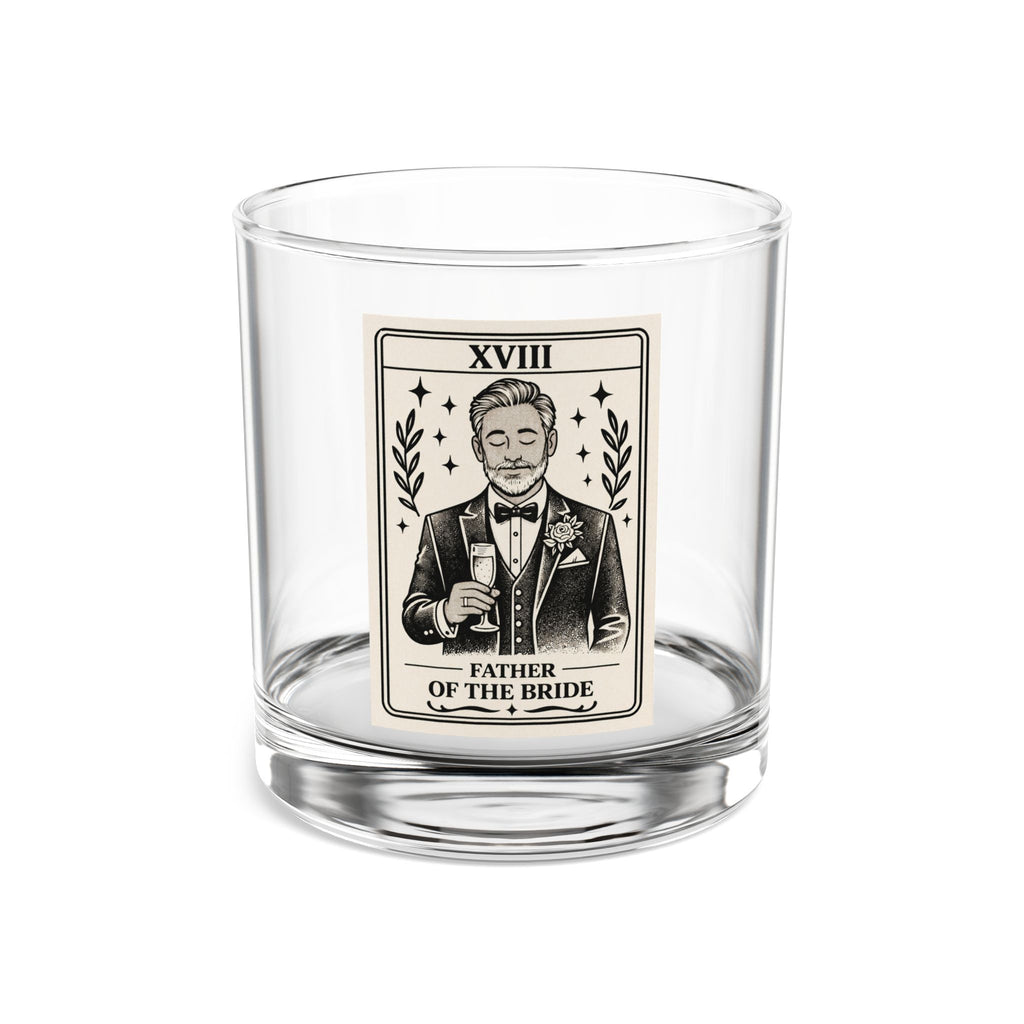 Father of the Bride Tarot Card Rocks Glass | 10oz Whiskey Tumbler