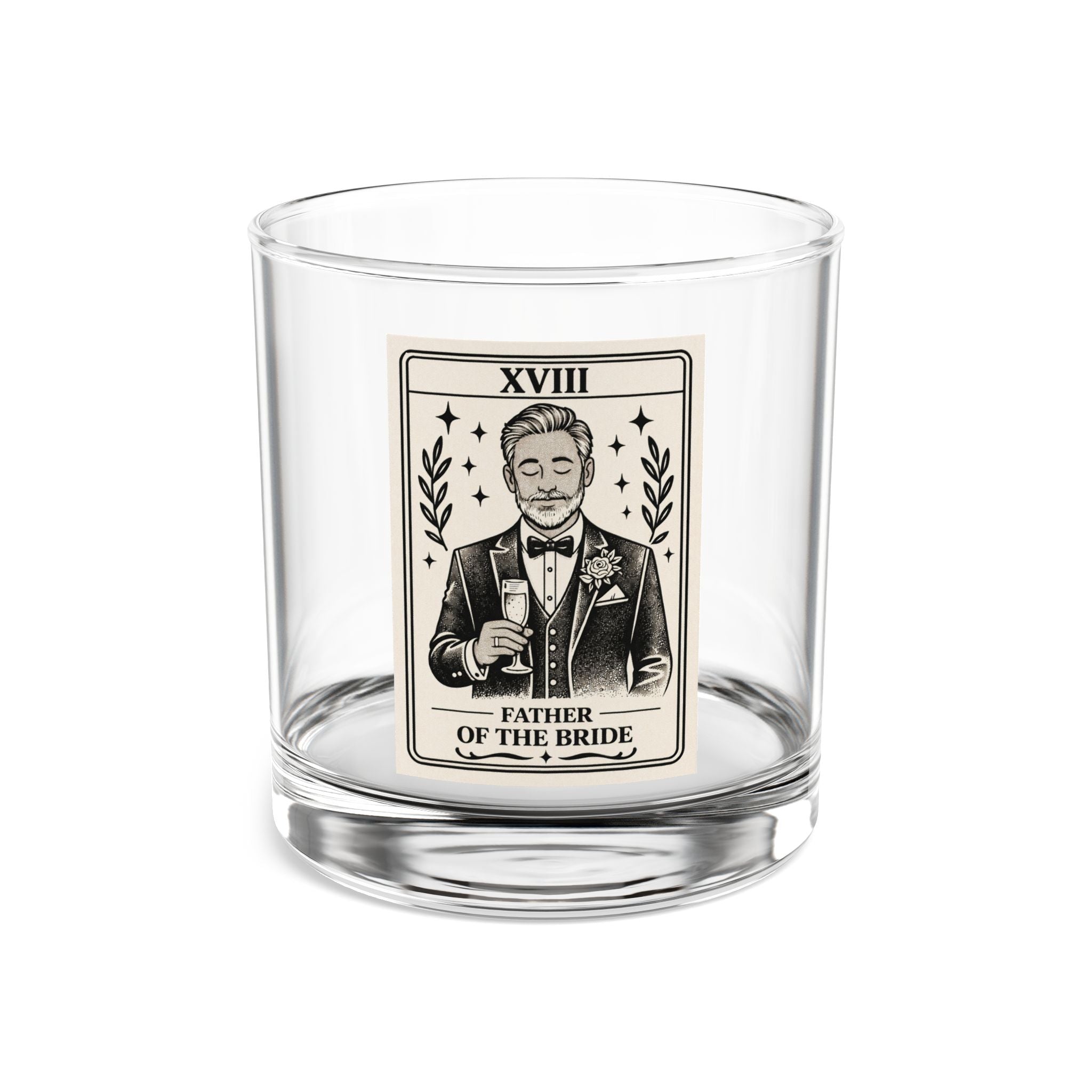 Father of the Bride Tarot Card Rocks Glass | 10oz Whiskey Tumbler