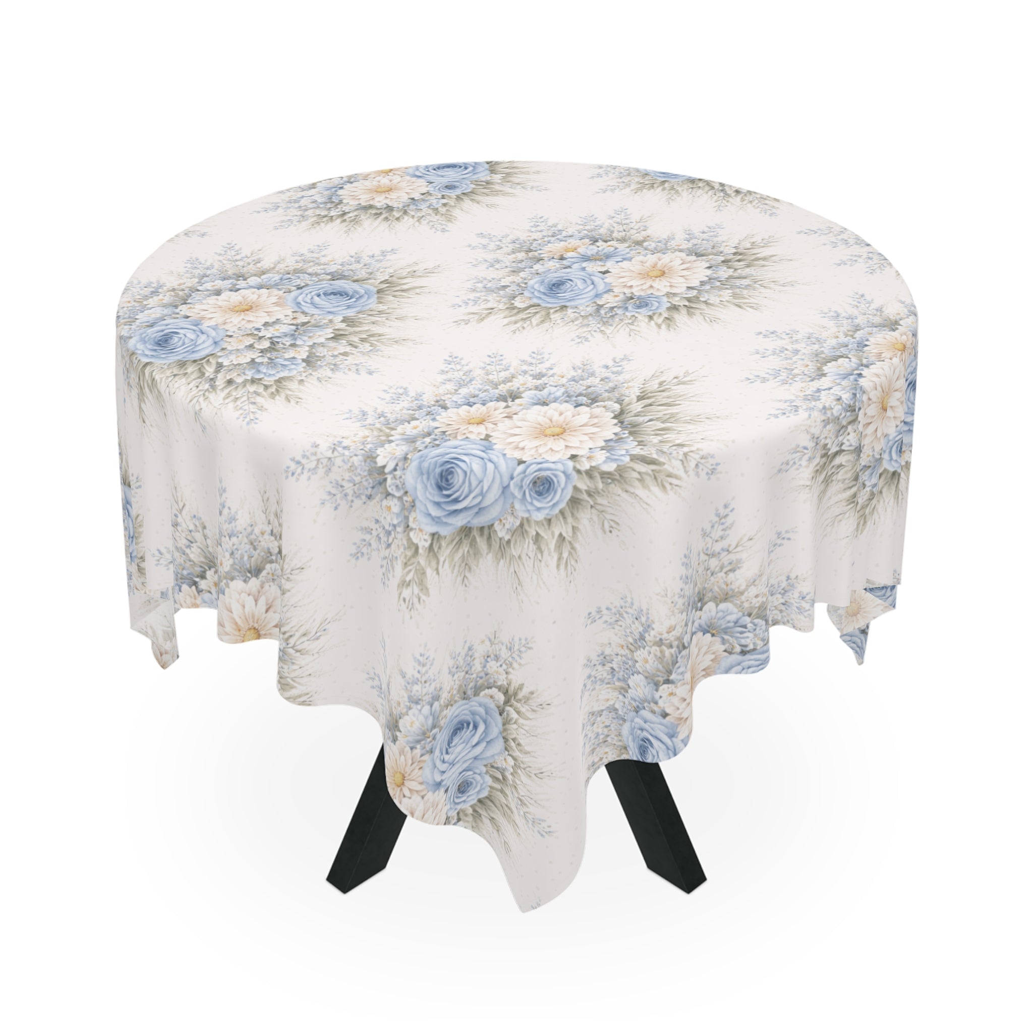 Copy of Blue Rose Bouquet Tablecloth | Floral Vintage Pattern, Cottagecore Dining
