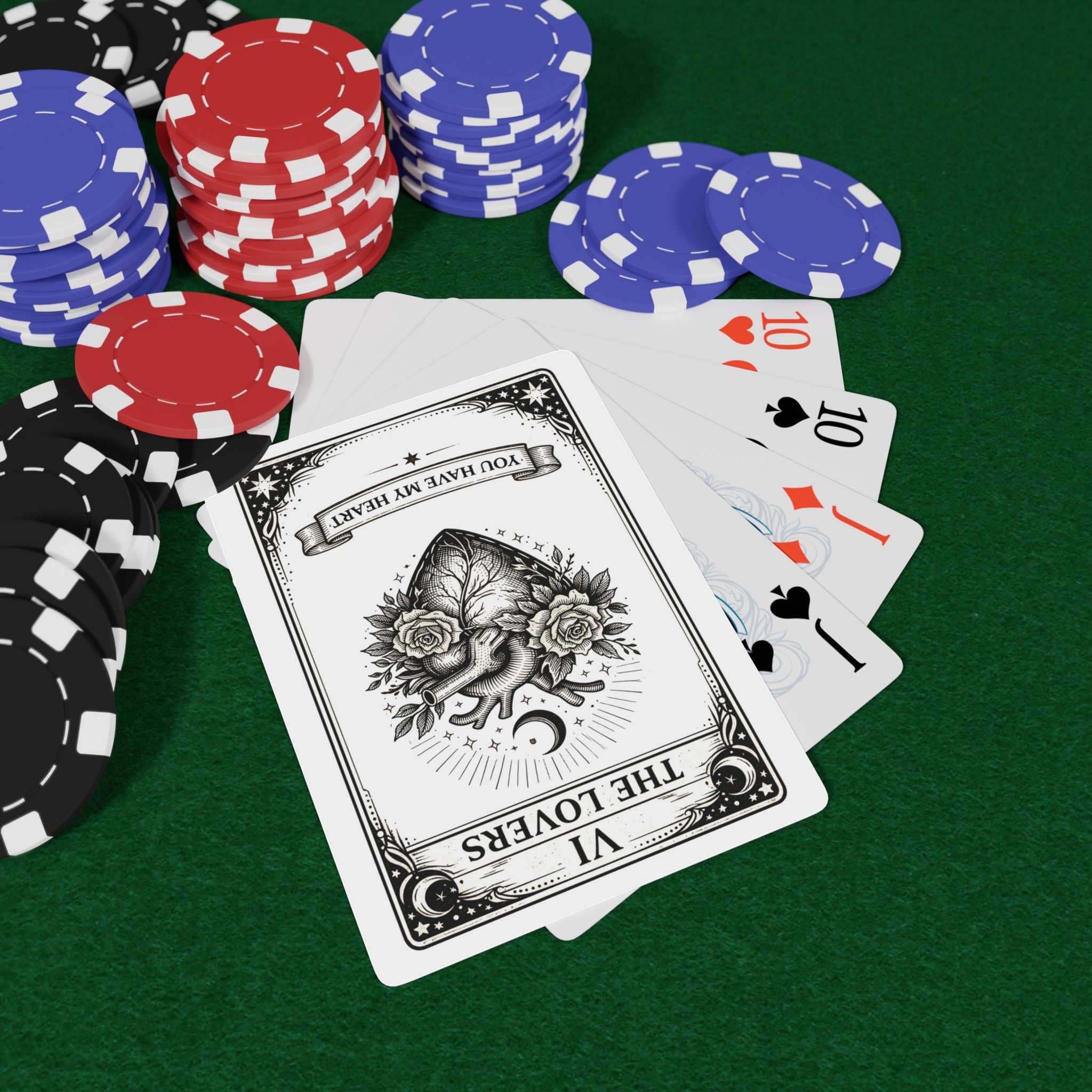 Tarot Lovers Playing Cards Poker Deck | The Lovers Card Ace Spade Design