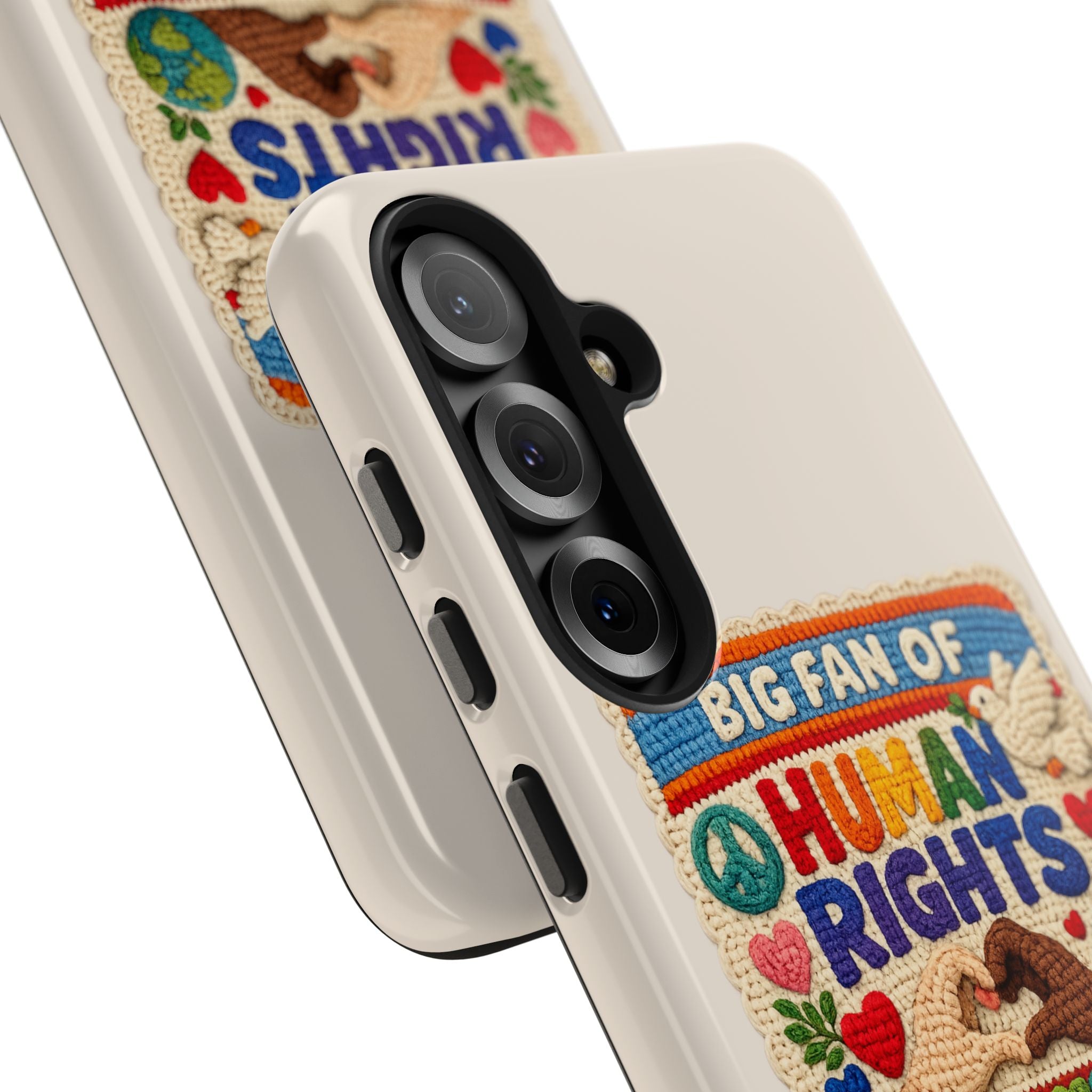 Big Fan of Human Rights Phone Case - Crochet Style Phone Case - Cute Activist Phone Case - Aesthetic Phone Case - Gift for Her