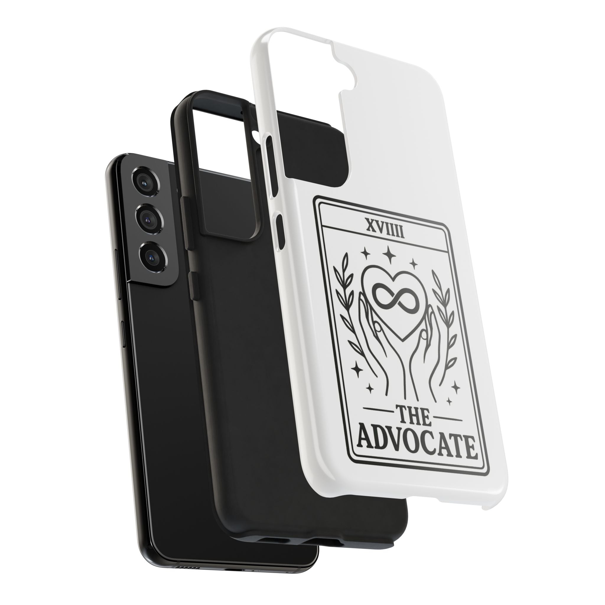 The Advocate tarot card Phone Case | infinity heart hands design