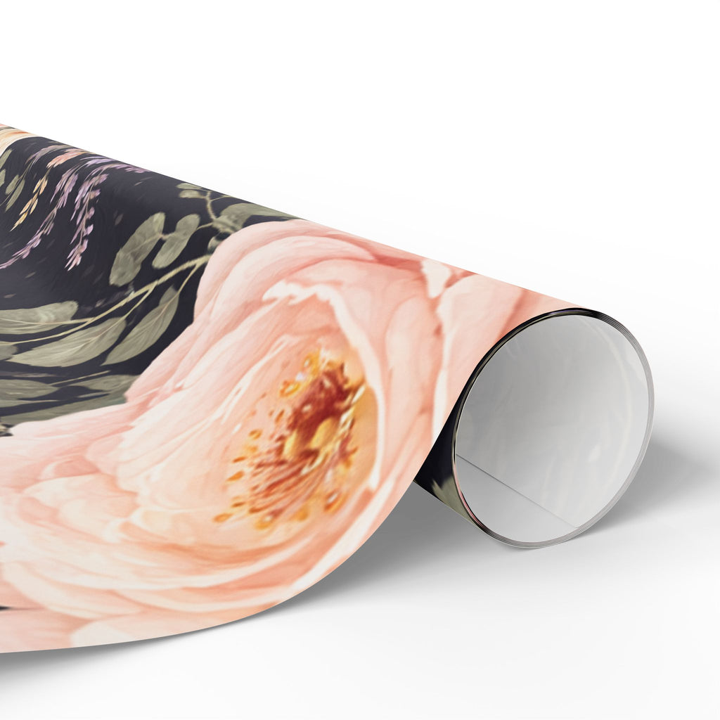Vintage Pink Roses Wrapping Paper | Floral Gift Wrap Roll