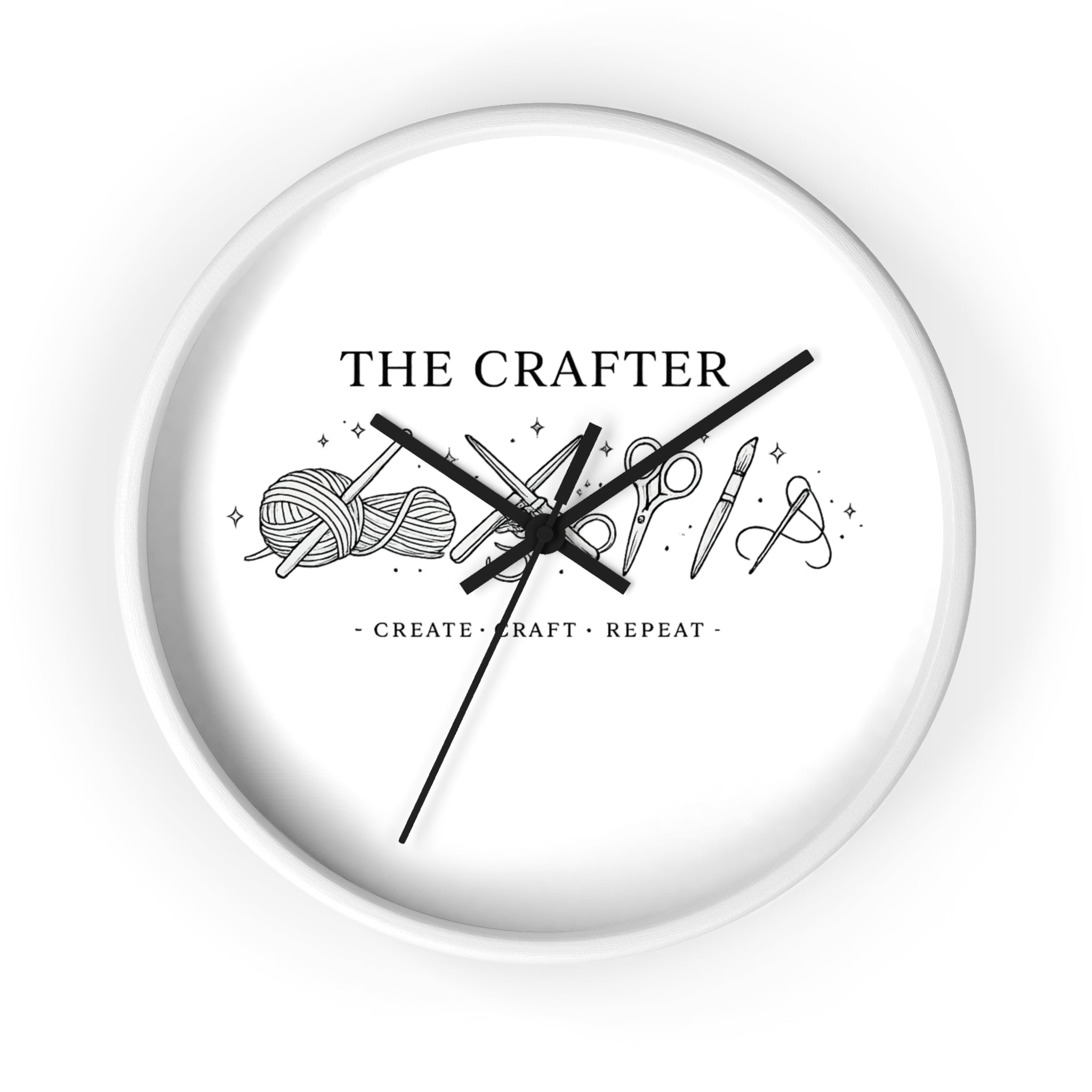 The Crafter yarn scissors art wall clock | Create Craft Repeat, Crafting decor