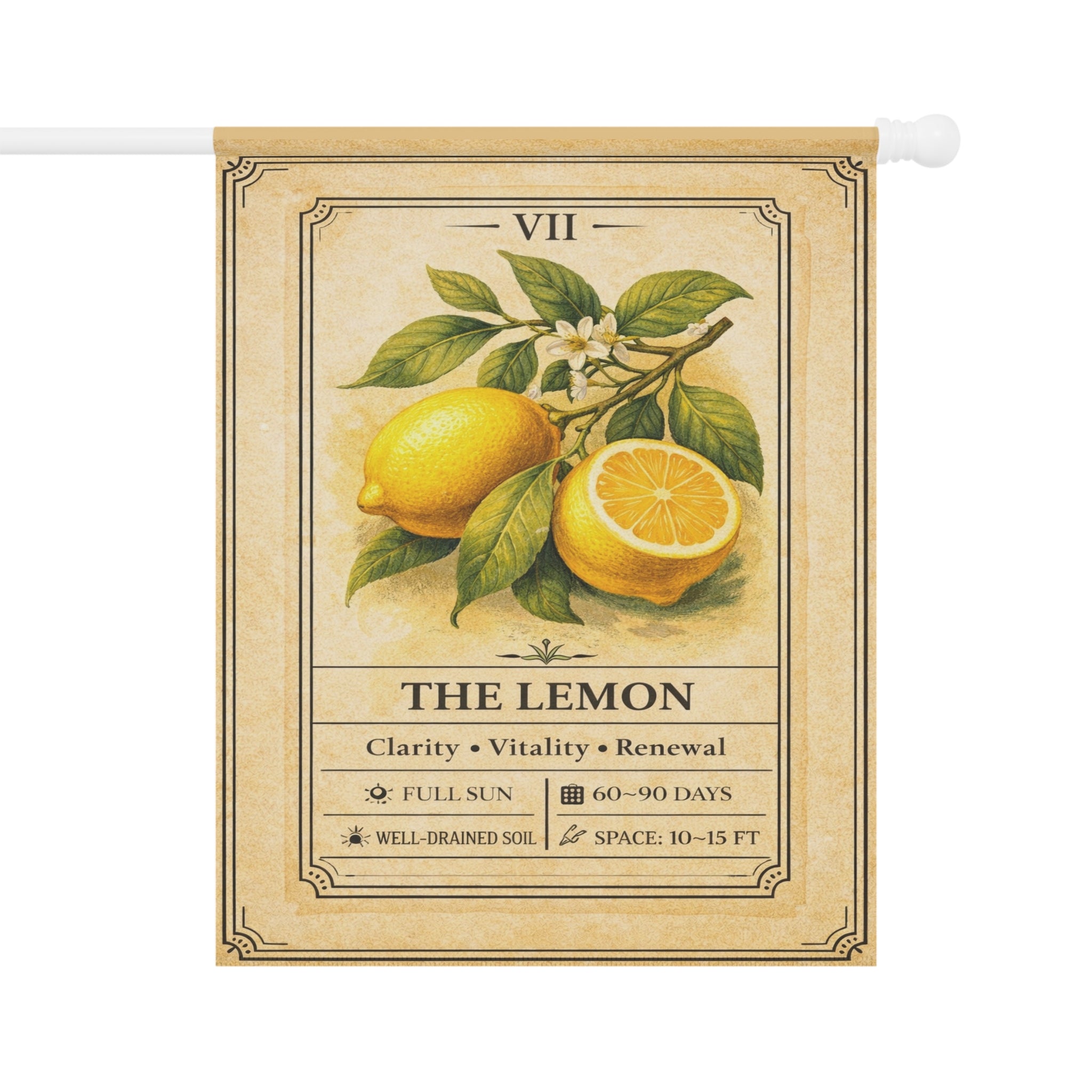 Vintage Lemon Botanical Garden Banner | House Flag