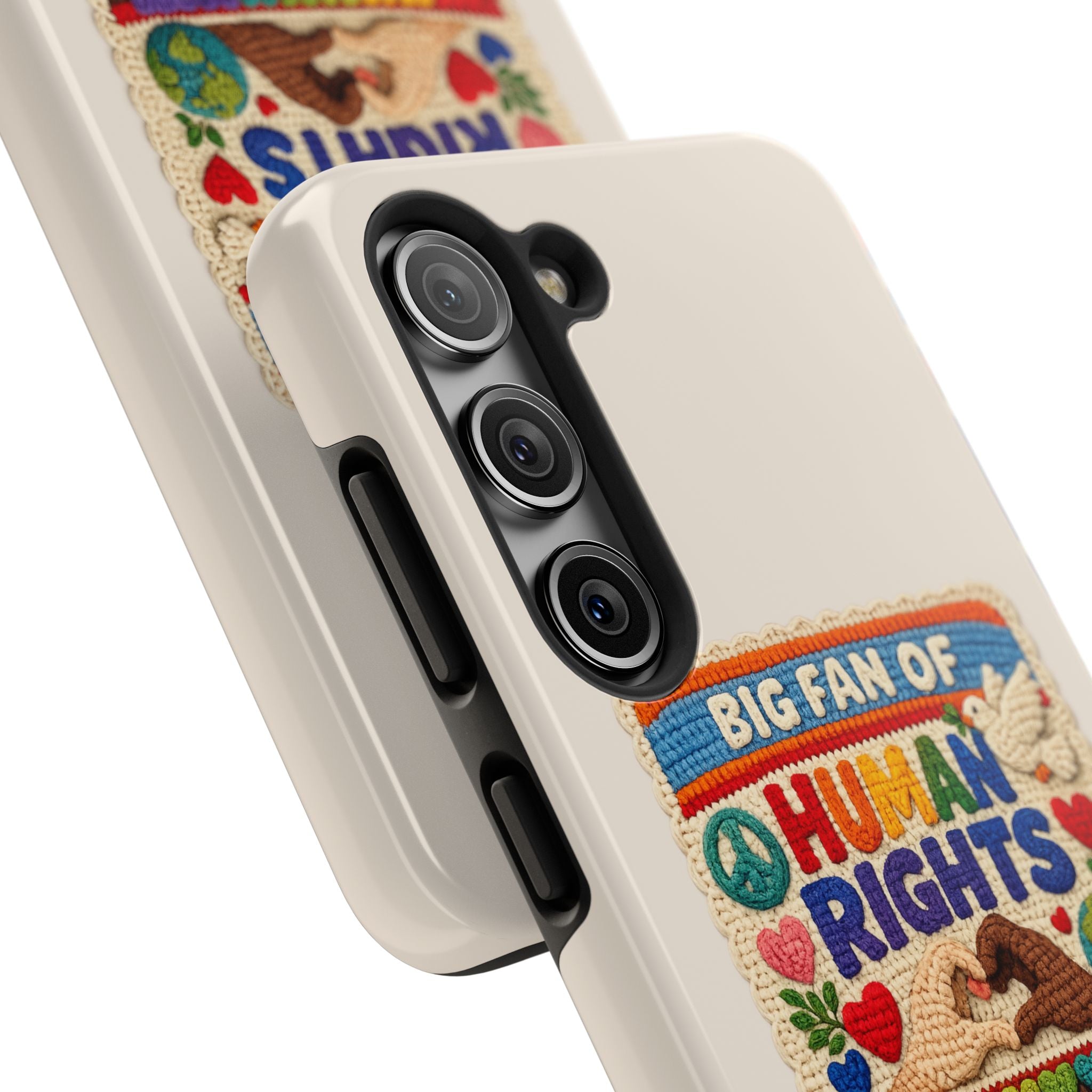 Big Fan of Human Rights Phone Case - Crochet Style Phone Case - Cute Activist Phone Case - Aesthetic Phone Case - Gift for Her