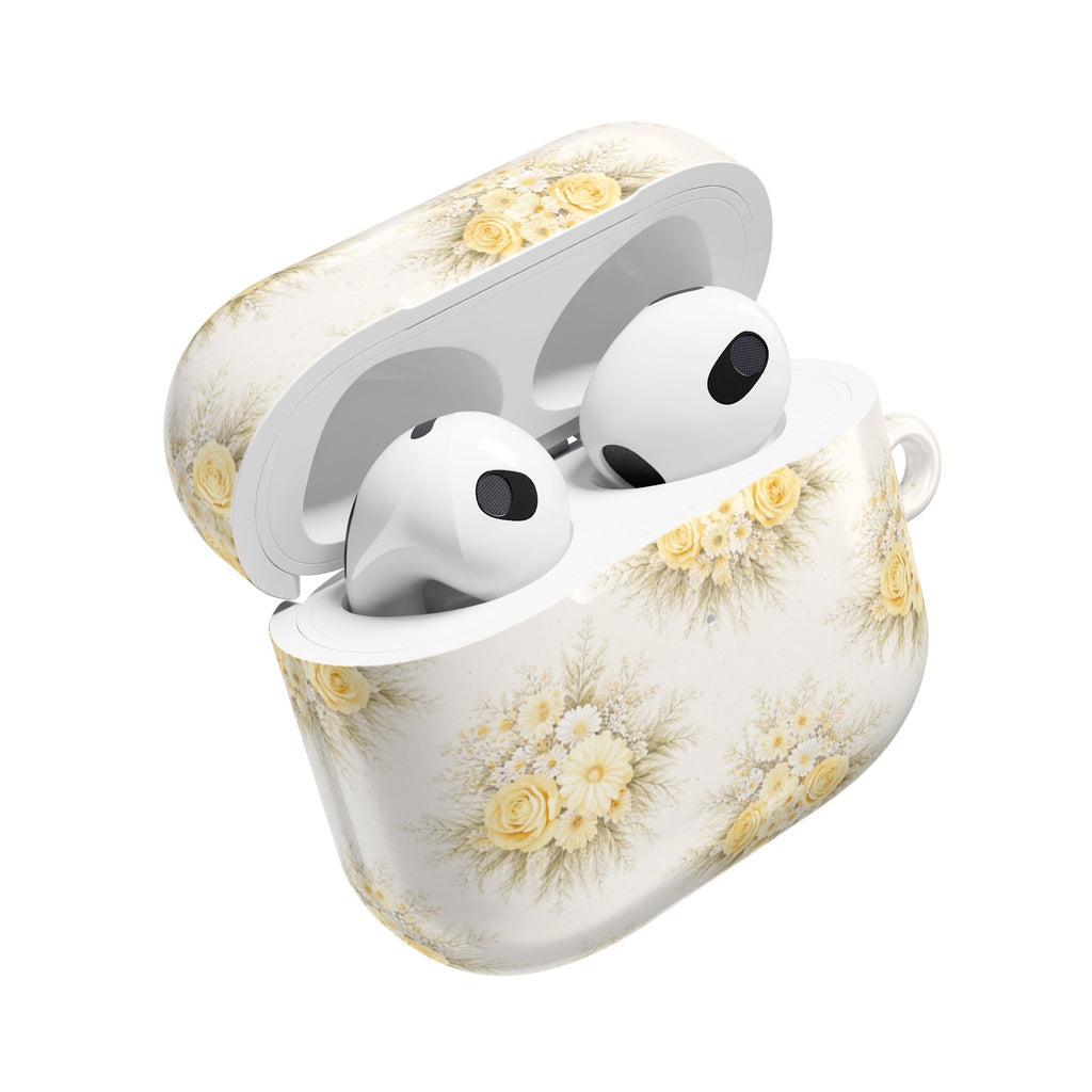 Yellow Rose Bouquet AirPod Case | Vintage Floral Pattern
