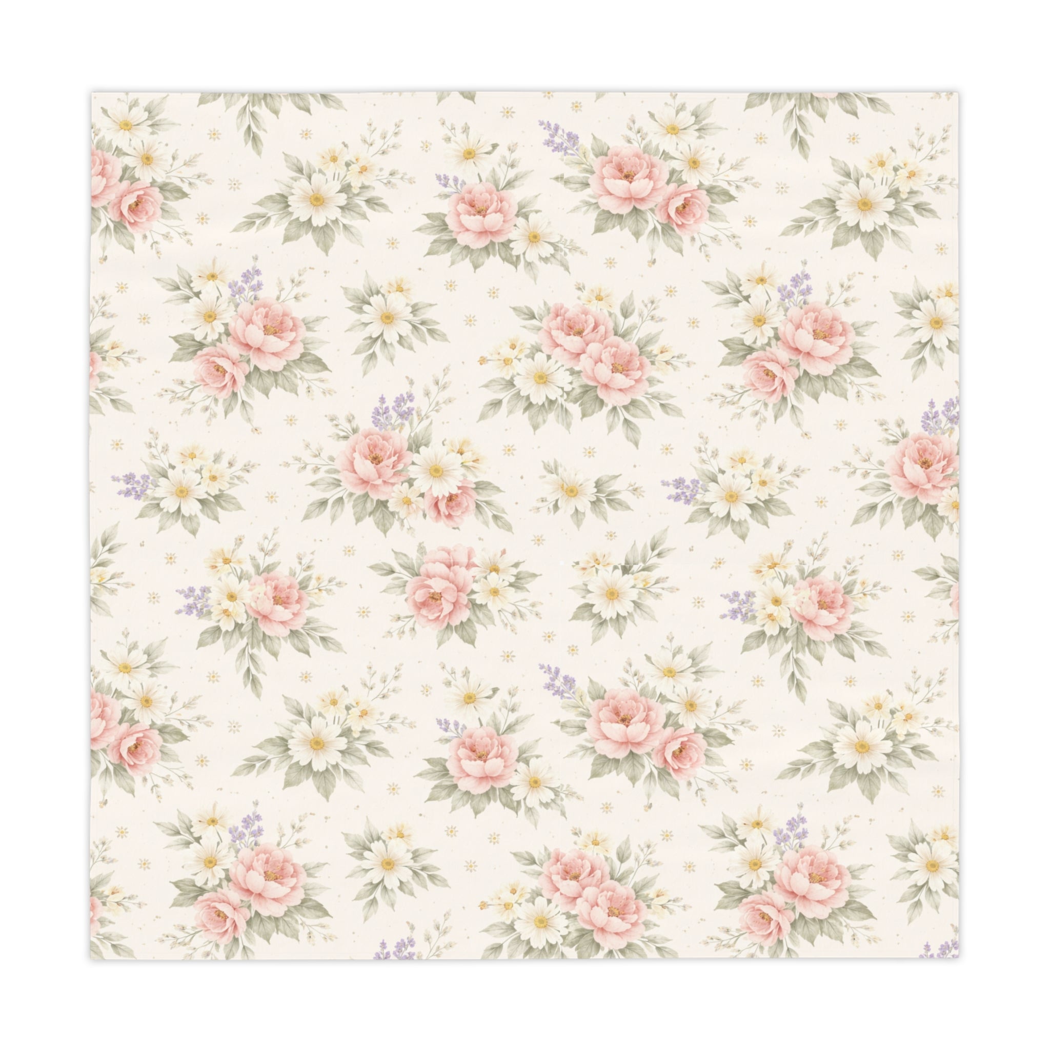 Vintage Pink Rose Bouquet Tablecloth | Cottagecore Floral Dining Decor