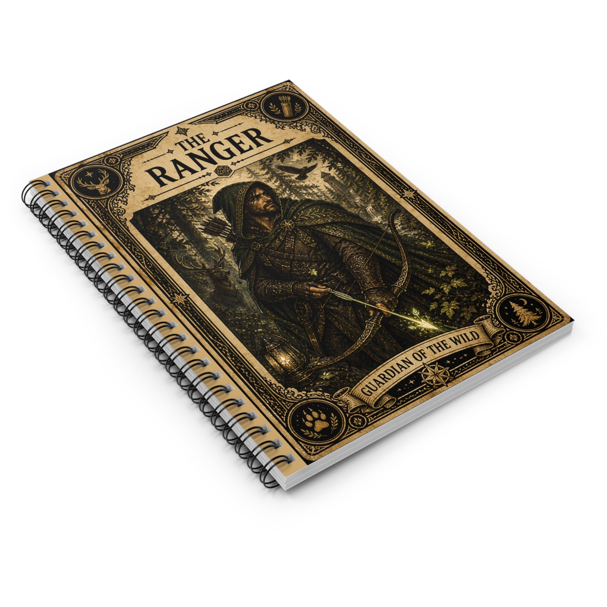 Ranger Guardian of the Wild Spiral Notebook | Ruled Journal, Fantasy Archer Cover