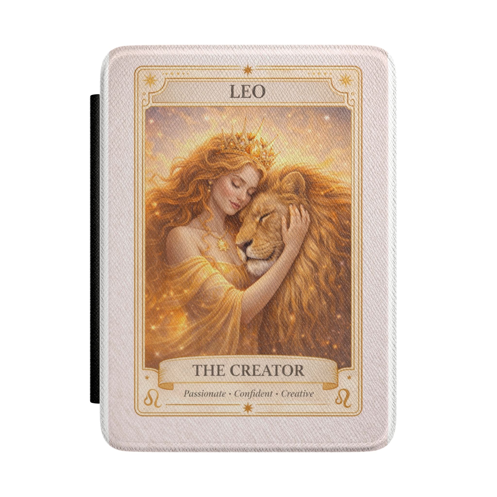 Leo Zodiac Tarot Illustration Kindle Case | The Creator, Lion Artwork