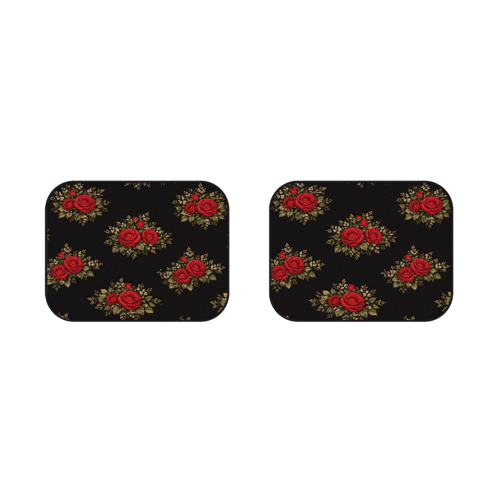 Vintage Red Rose Floral Car Mats