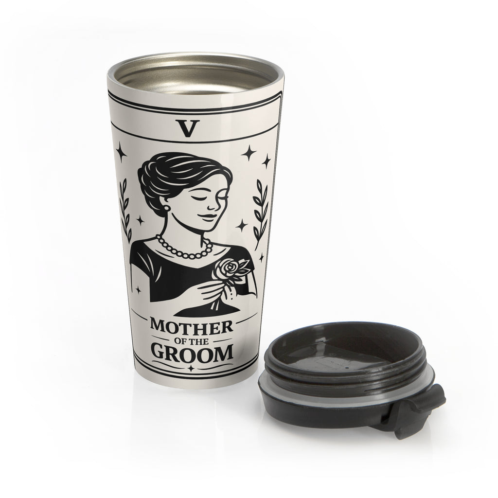 Mother of the Groom Travel Mug | Wedding Tribute, Floral Portrait