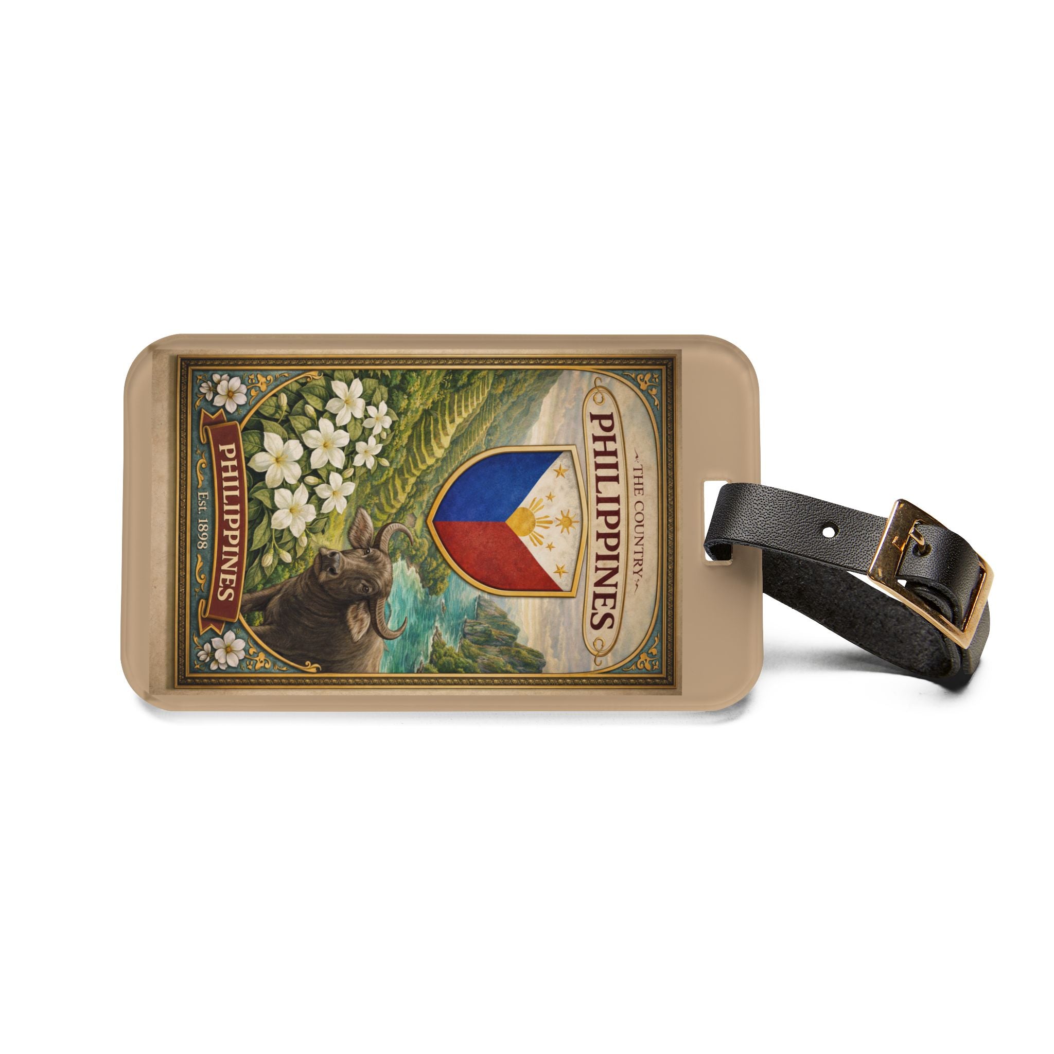 Philippines Crest Luggage Tag | Vintage Country Shield Travel Tag
