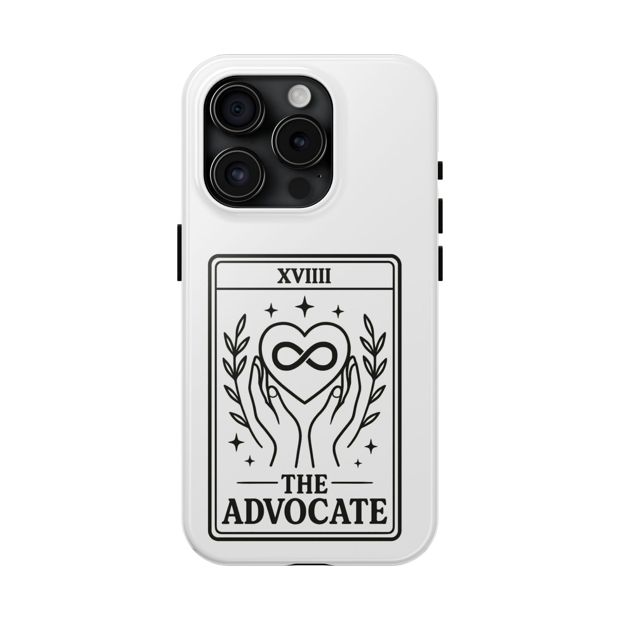 The Advocate tarot card Phone Case | infinity heart hands design