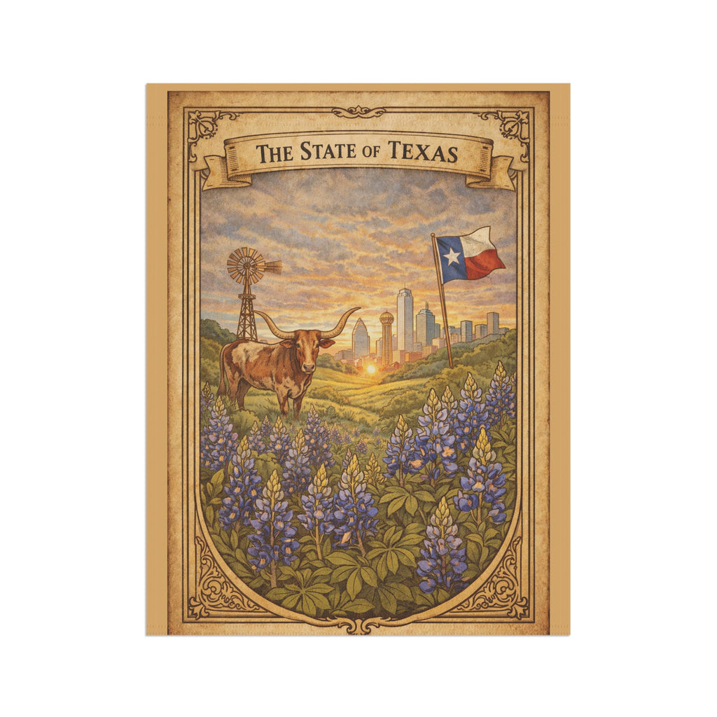 The State of Texas bluebonnet scene Garden Banner | House Flag
