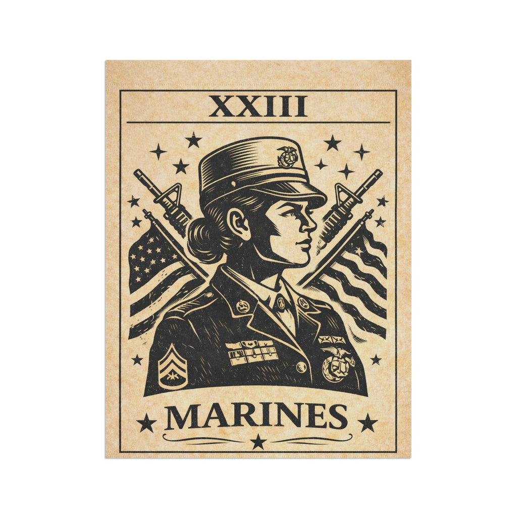 Female Marine Poster garden flag | Garden Banner, Patriotic Military Décor