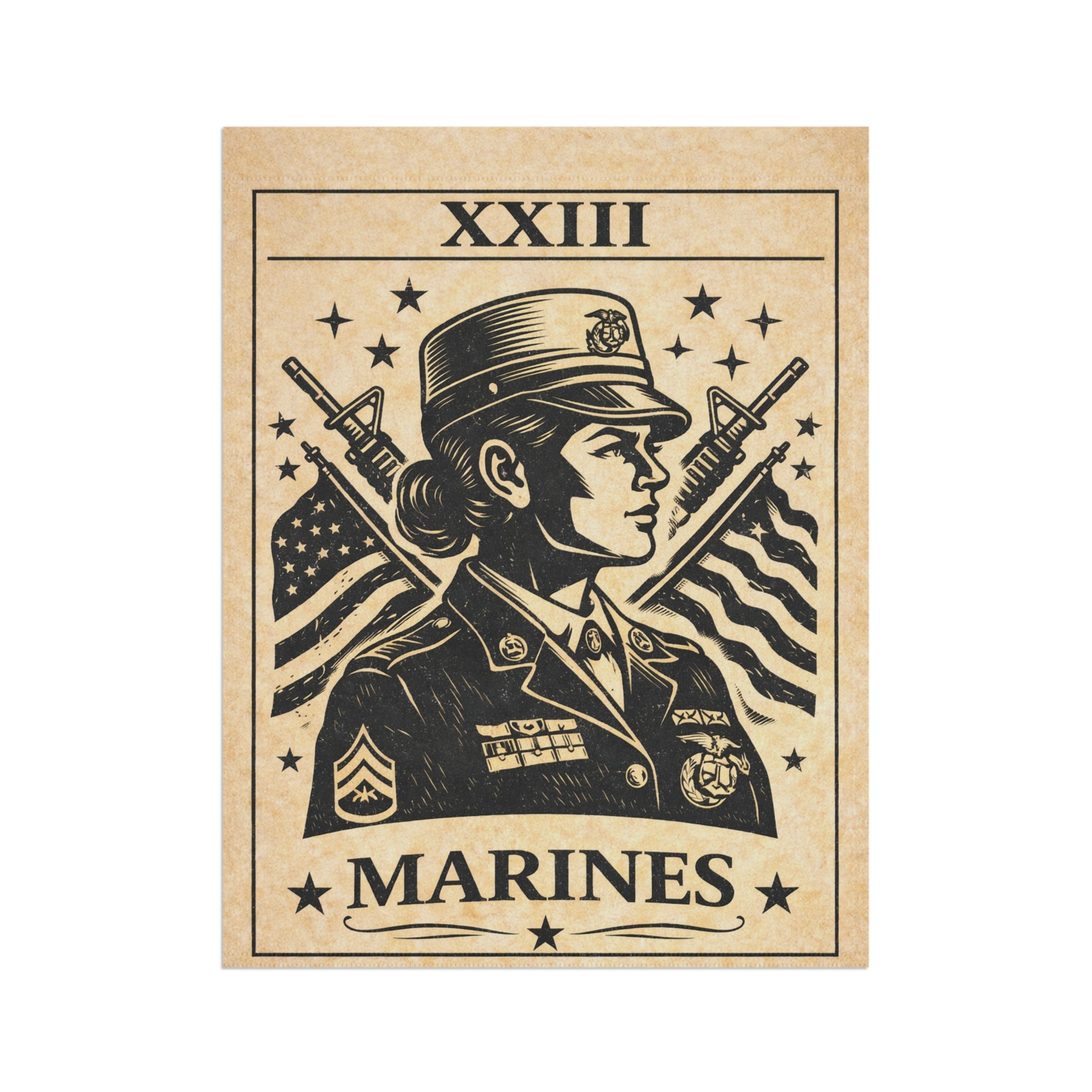 Female Marine Poster garden flag | Garden Banner, Patriotic Military Décor