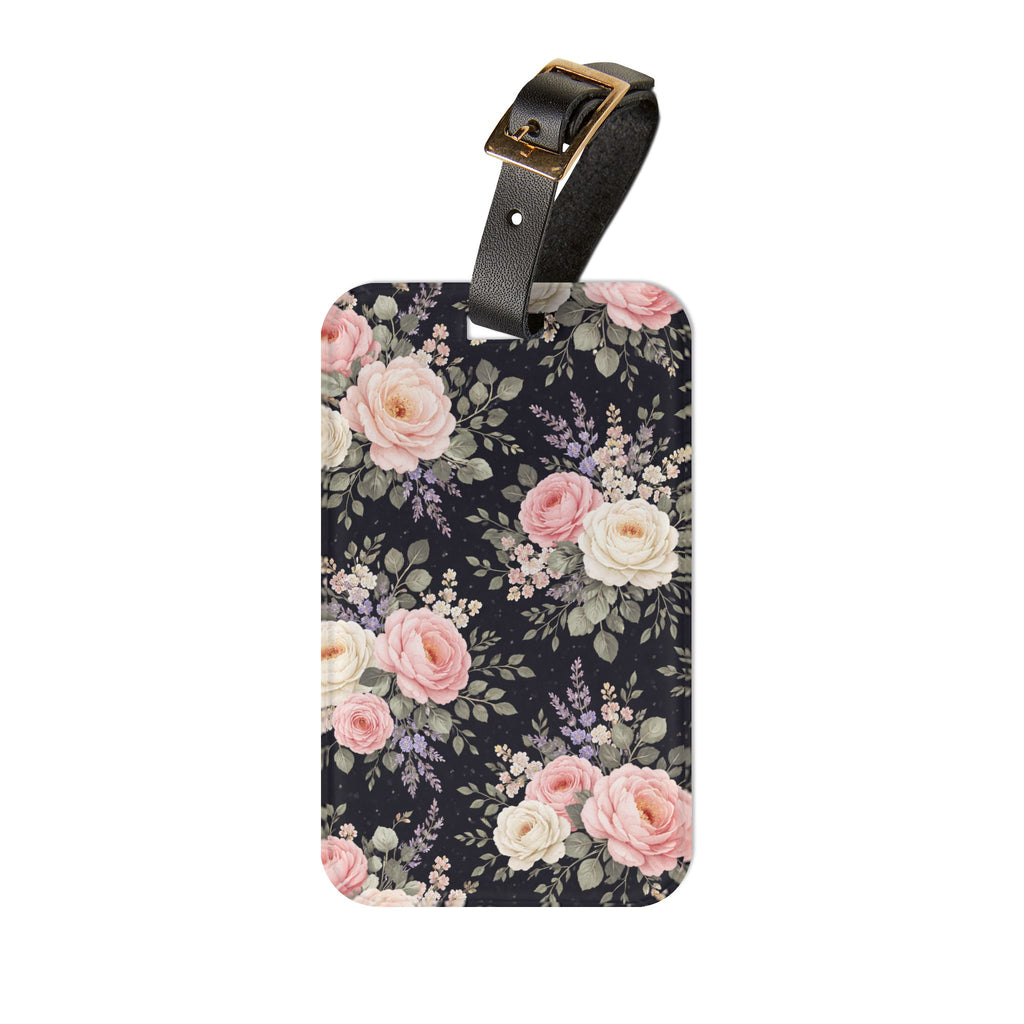 Vintage Pink Roses Luggage Tag
